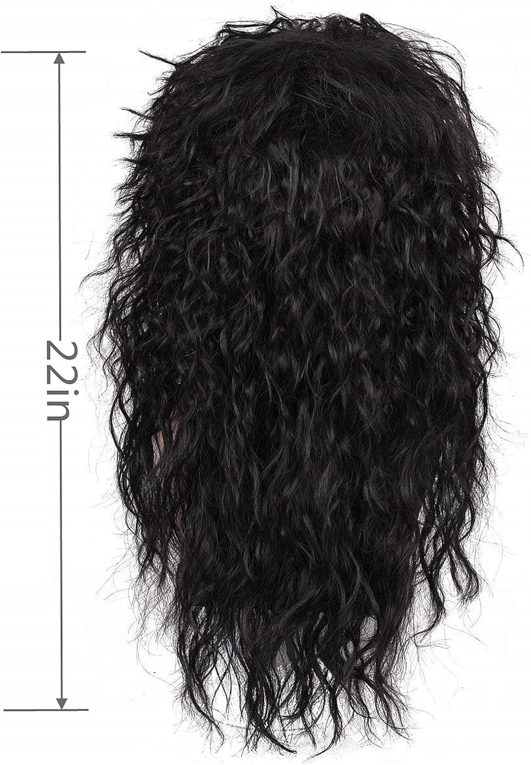 HENWUBEI Retro Hippie Rock Costume Men'S Long Curly Wig Black Curly Disco Costume Men'S Party 70'S 80'S 90'S, Suitable for Halloween Rave, Cosplay, DIY Themed Masquerade Party image number 4
