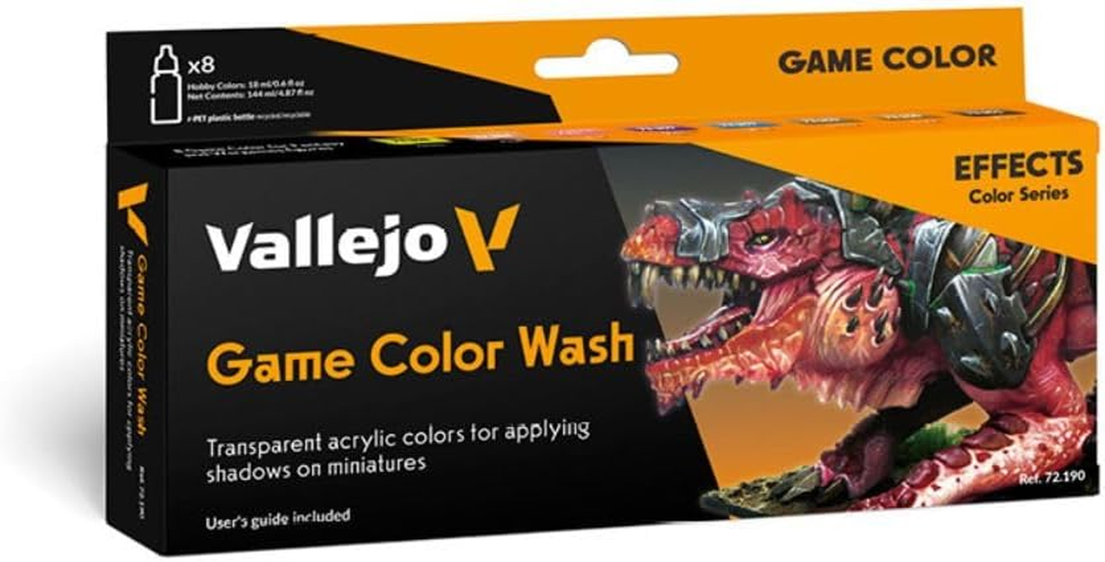 Vallejo Acrylicos S.L. Tabletop Supplies Game Colour Washes 8 Colour Set Modelling Kit,Blue image number 1