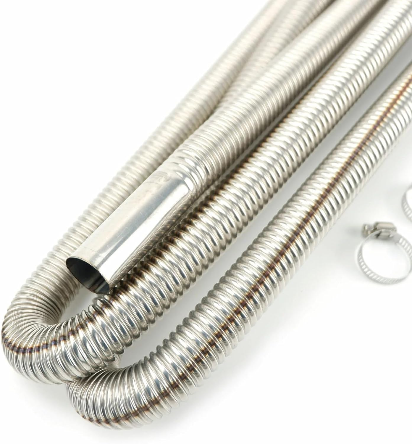 EZONEDEAL 60Cm - 300Cm Stainless Steel Exhaust Pipe Parking Air Heater Fuel Tank Diesel Gas Vent Hose Length (60CM) image number 1