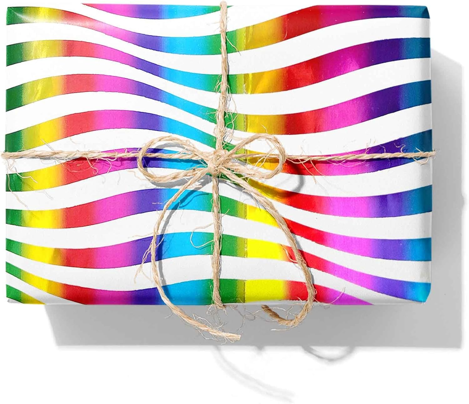 3 Rolls Birthday Wrapping Paper Roll - 17 in X 120 in per Roll - Sparkly Rainbow Holographic Wrapping Paper for Girls Kids Birthday Gift Wrap image number 1