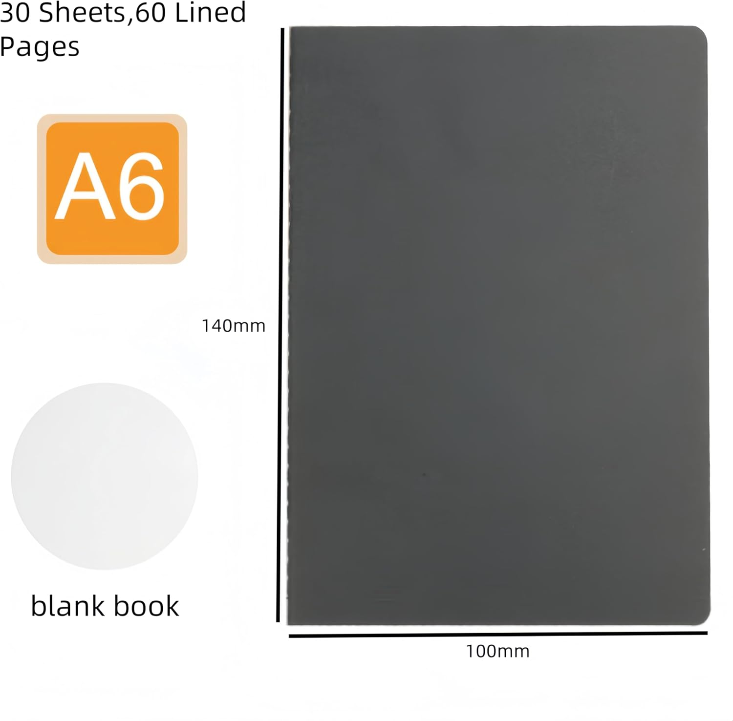 6 Pack Pocket Notebook, Ai-Oumleef Journal Notebook,Softcover Mini Notebooks14 X 10Cm Notebook Small Memo Notepad for Men Women Traveler Author, 30 Sheets,60 Lined Pages(Blank, Black) image number 2