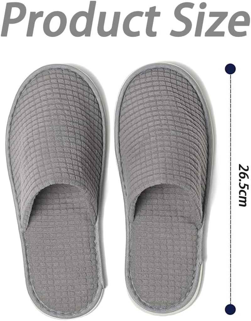 6 Pairs Spa Slippers, Washable & Reusable Closed Toe Indoor Hotel Slipper, Soft Hotel Shoes Padded Sole for Comfort- for Guests, Hotel, Travel,Wedding image number 1