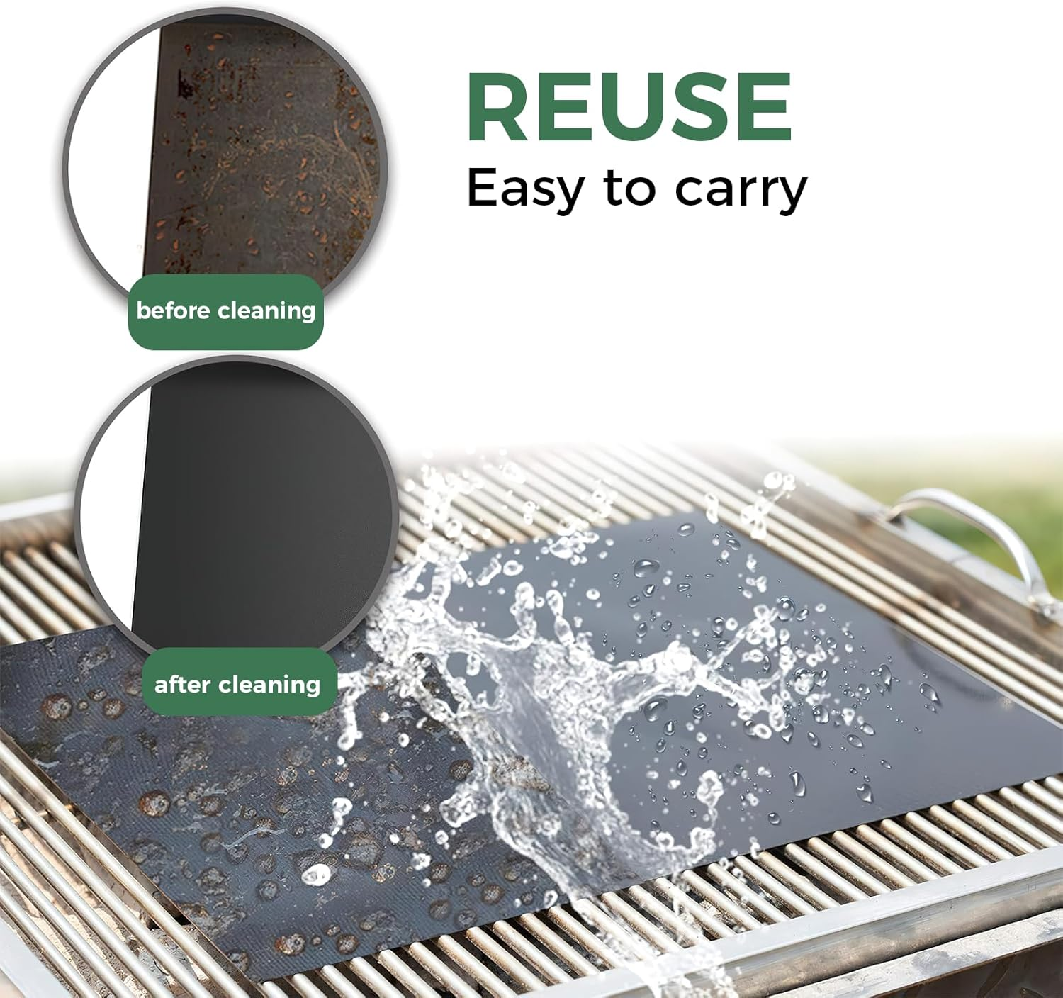 Large Size 39 * 47 Inch Fire-Resistant Barbecue Mat, Double-Sided Barbecue Protector for Deck and Terrace, Oil Resistant and Waterproof Barbecue Mat, Indoor Fireplace/Fire Pit Mat image number 4