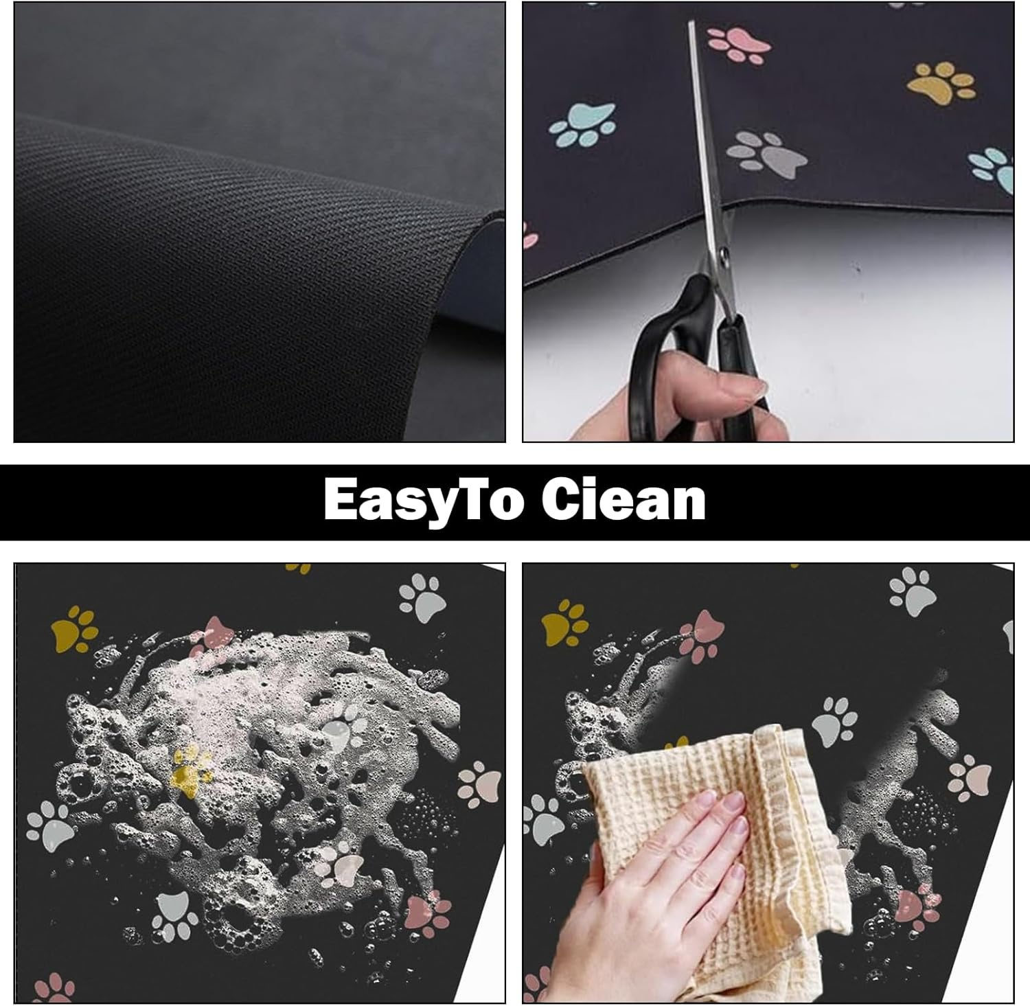 Bowl Mat Dog Waterproof Pet Feeding Mats Silicone Pet Mat Absorbent Quick Drying Cat Mat for Pets for Rabbits Hamsters and Other Animals (50 X 30 Cm) image number 4