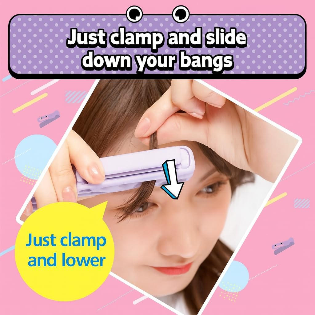 FEATHER Hair Cut Monster Easy Bangs Self Cutter Plastic Purple 1 Piece image number 1