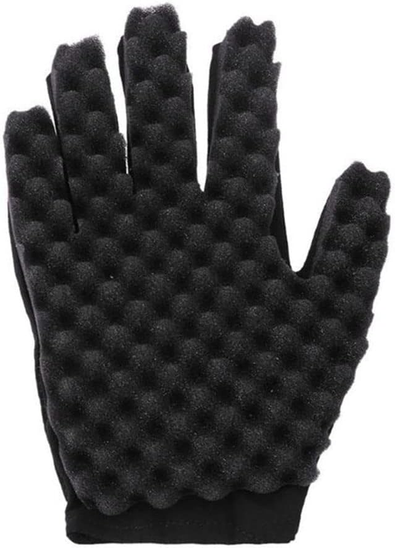Folpus Hair Sponge Gloves Hair Glove for Hair Twist Barber Men Women image number 4