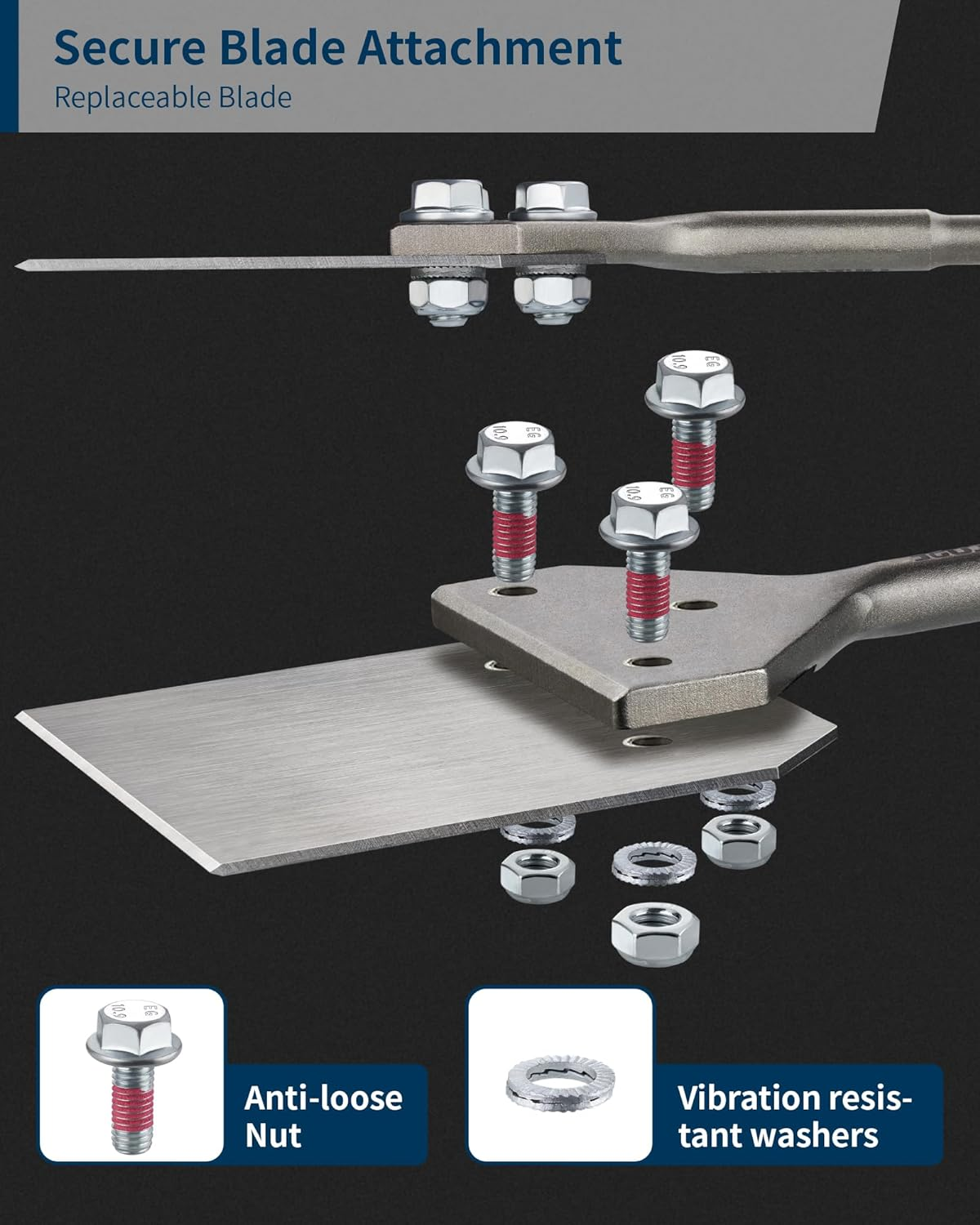 Firecore SDS plus Wide Flat Chisel 100X250Mm（4" X 10"）Floor Scraper, Tile Thinset Scaling Chisel, Thinset Scraper Adhesives Remover Wall Scraper Works with SDS plus Rotary Hammer（Fs21410）