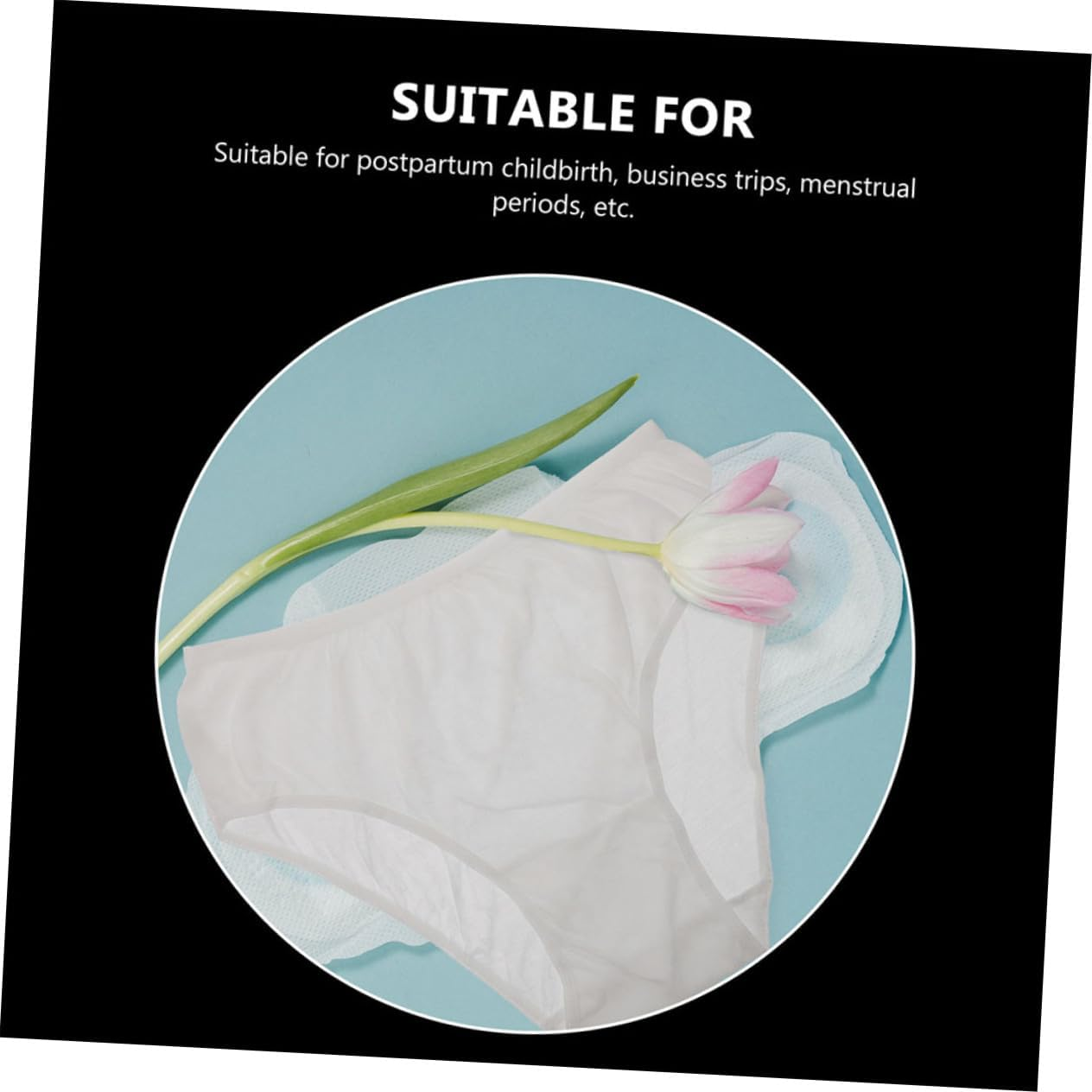 Mipcase 5Pcs Disposable Cotton Maternity Briefs Elastic Professional Female Underwear for Travel Lightweight Portable Women Pregnancy Use image number 4