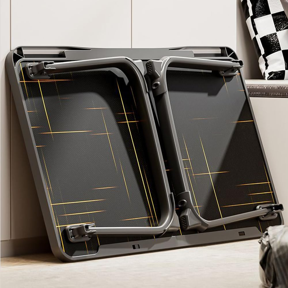 Hbluefat Laptop Desk Tray Table, Foldable Portable Lap Desk Notebook Stand Reading Holder with Storage Drawer and Cup Holder for Writing Reding Eating Breakfast on Bed/Couch/Sofa (Silver Gray) - Silver Gray image number 2