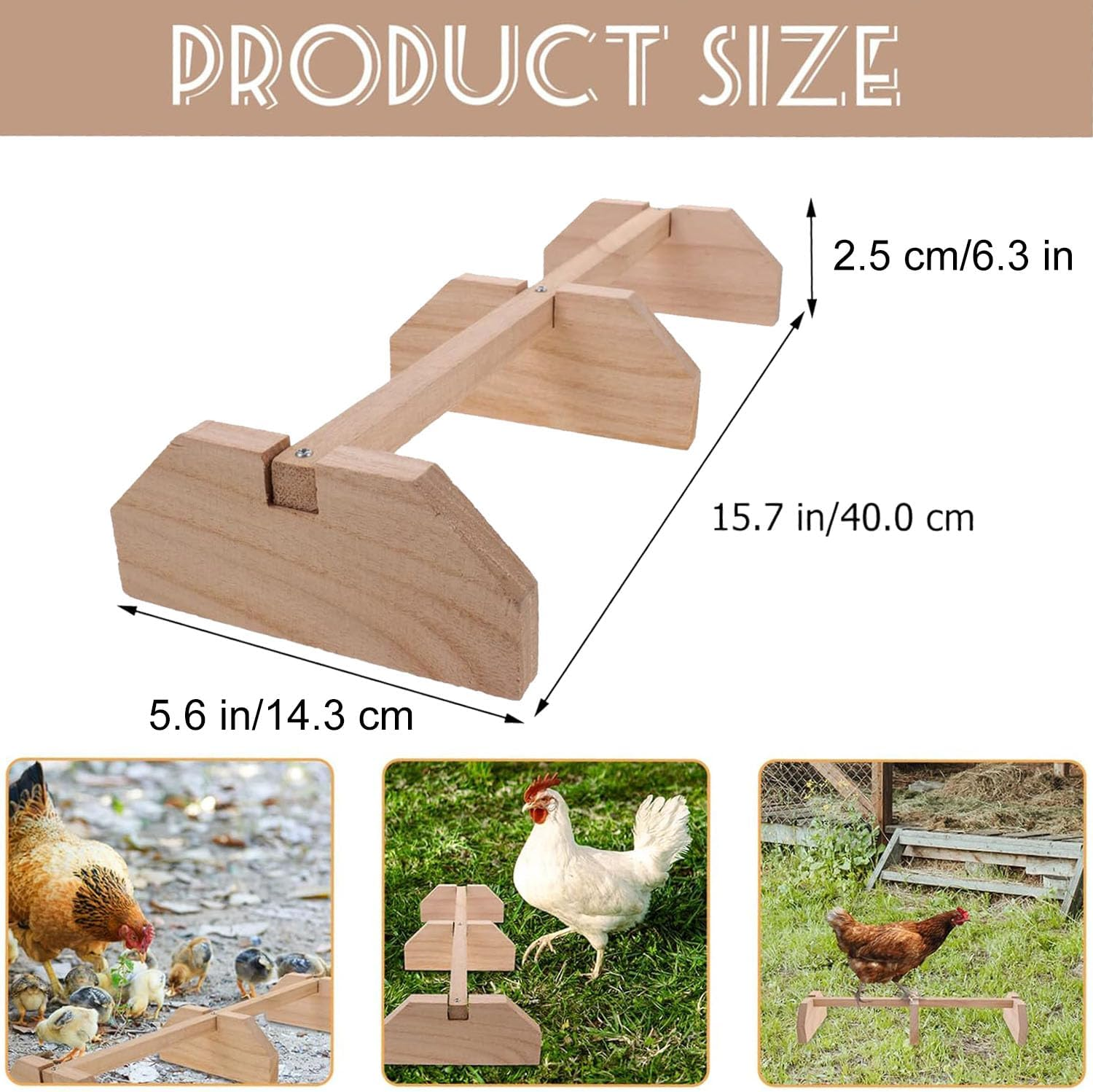 Hen Swing Stand - Strong Wooden Chicken Perch and Parrot Training Rack, Bird Accessories and Toys with Solid Wood Stick image number 2