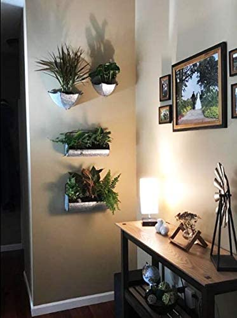 GIFTME 5 Set of 2 Galvanized Metal Umbrella Hanging Wall Planter Flower Holder Indoor or Outdoor Garden Succulent Wall Planter Set image number 1