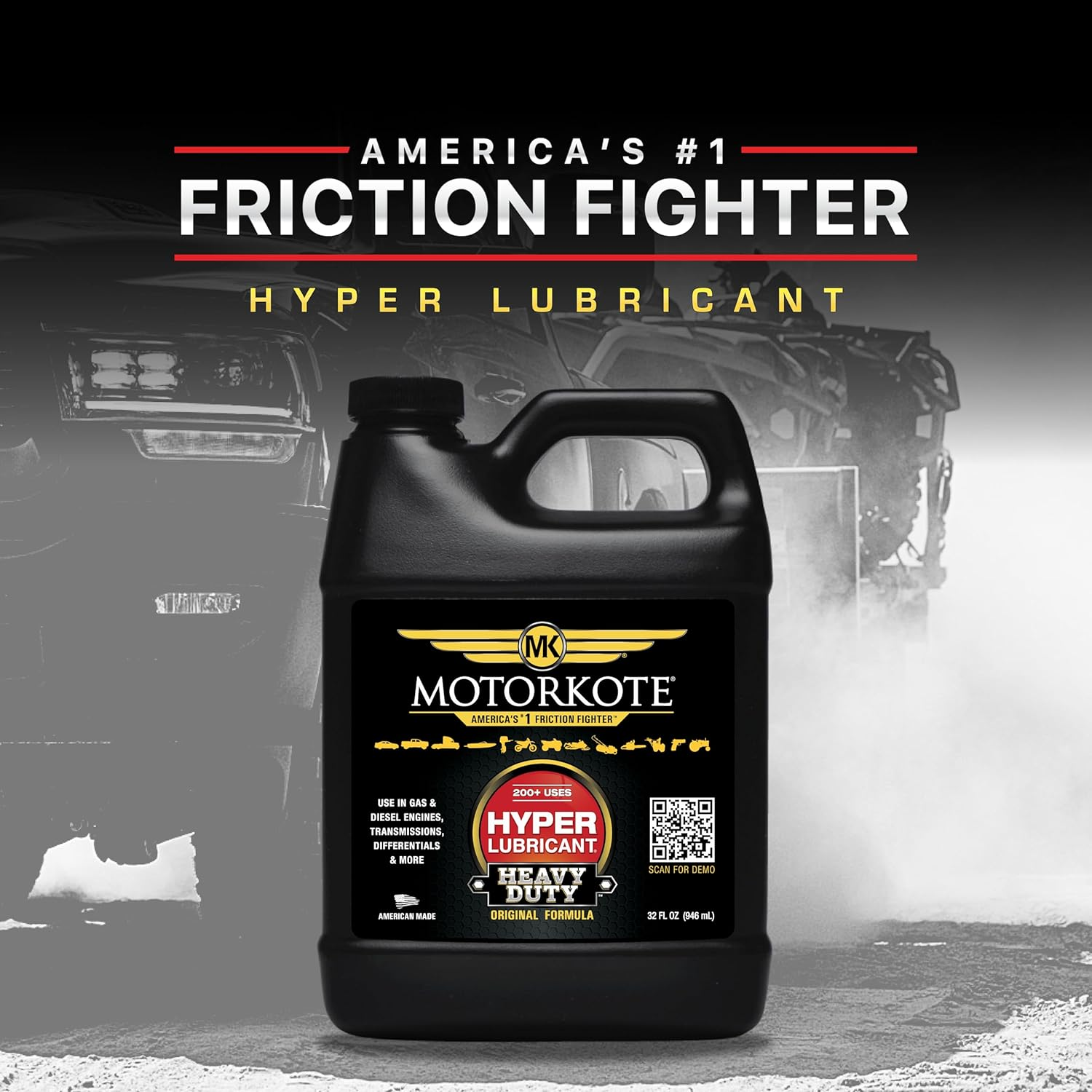 Motorkote MK-HL32-06 Heavy Duty Hyper Lubricant Engine Treatment, 32-Ounce, Single, Black - 32-Ounce, 6-Pack image number 6