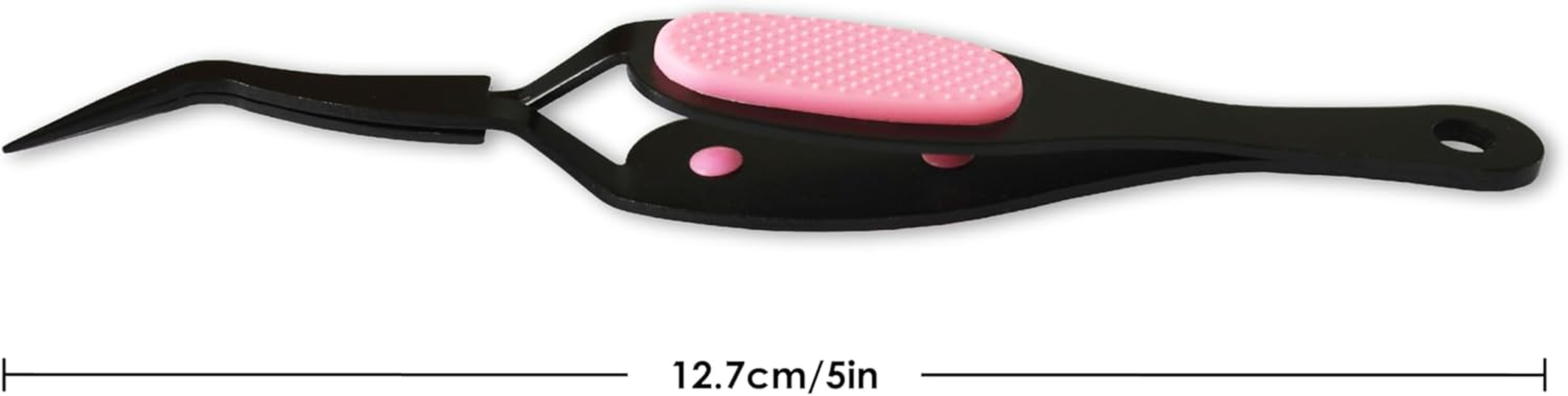 Uniquely Creative Craft Tweezers for DIY, Scrapbooking and Crafts - Stainless Steel Angled Precision Tip (Black and Pink, 12.7 X 2.5 X 2.5 Centimetres) image number 5