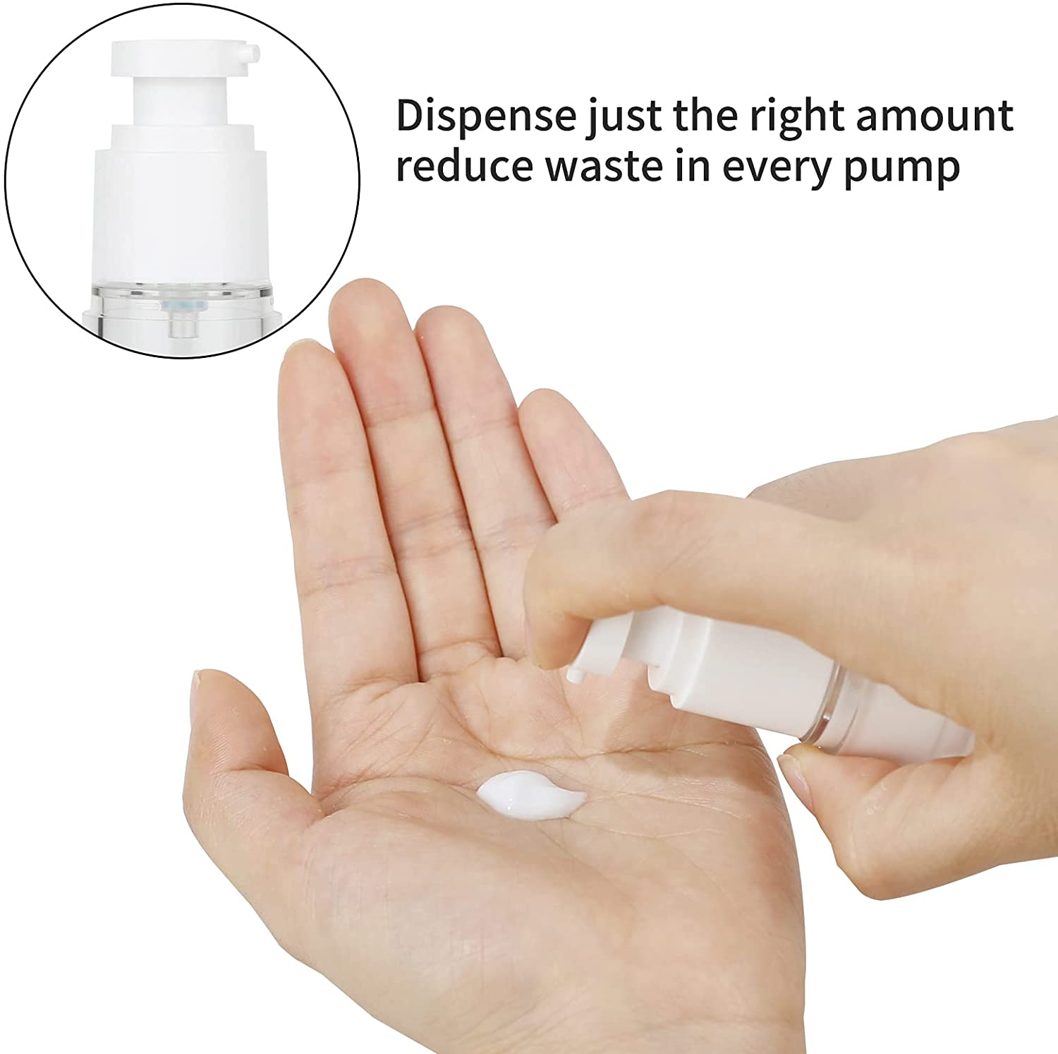 Longway 1 Oz 30Ml Clear Airless Cosmetic Cream Pump Bottle Travel Size Dispenser Refillable Containers/Foundation for Shampoo (Pack of 6) image number 7