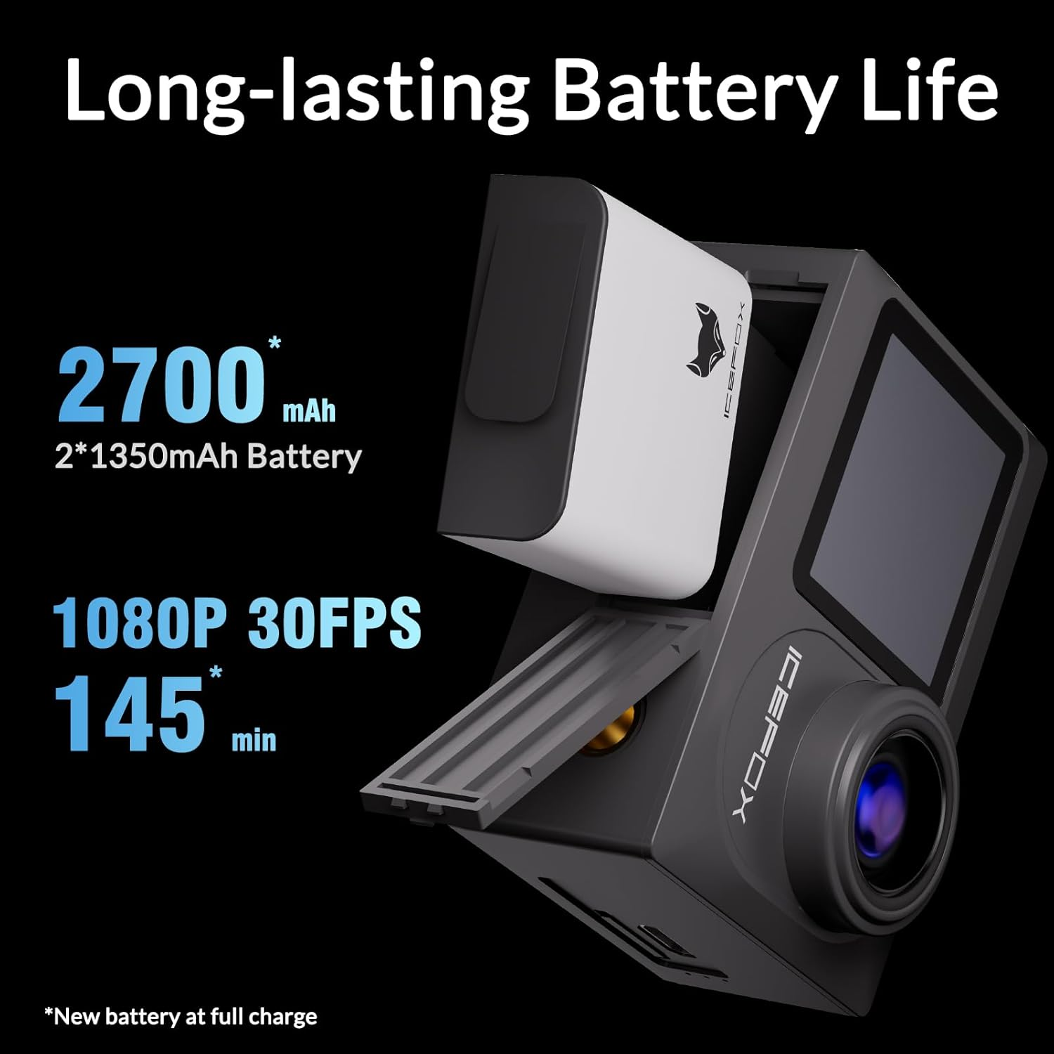 Icefox 4K 60FPS 20MP Sports Camera, Waterproof Camera with EIS Stabilization, 5X Zoom, Wifi Remote Control and Photo/Video Editing App, Ideal for Cycling, Diving and Swimming image number 6