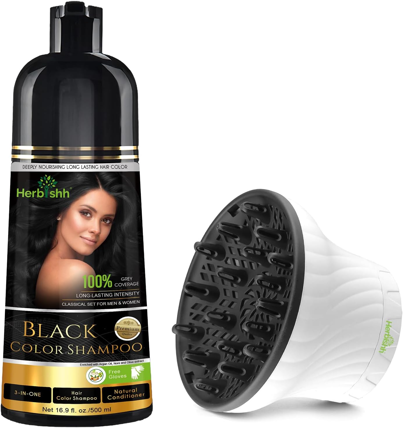 Chestnut Brown 3 in 1 Hair Dye Shampoo Hair Dryer Diffuser Attachment