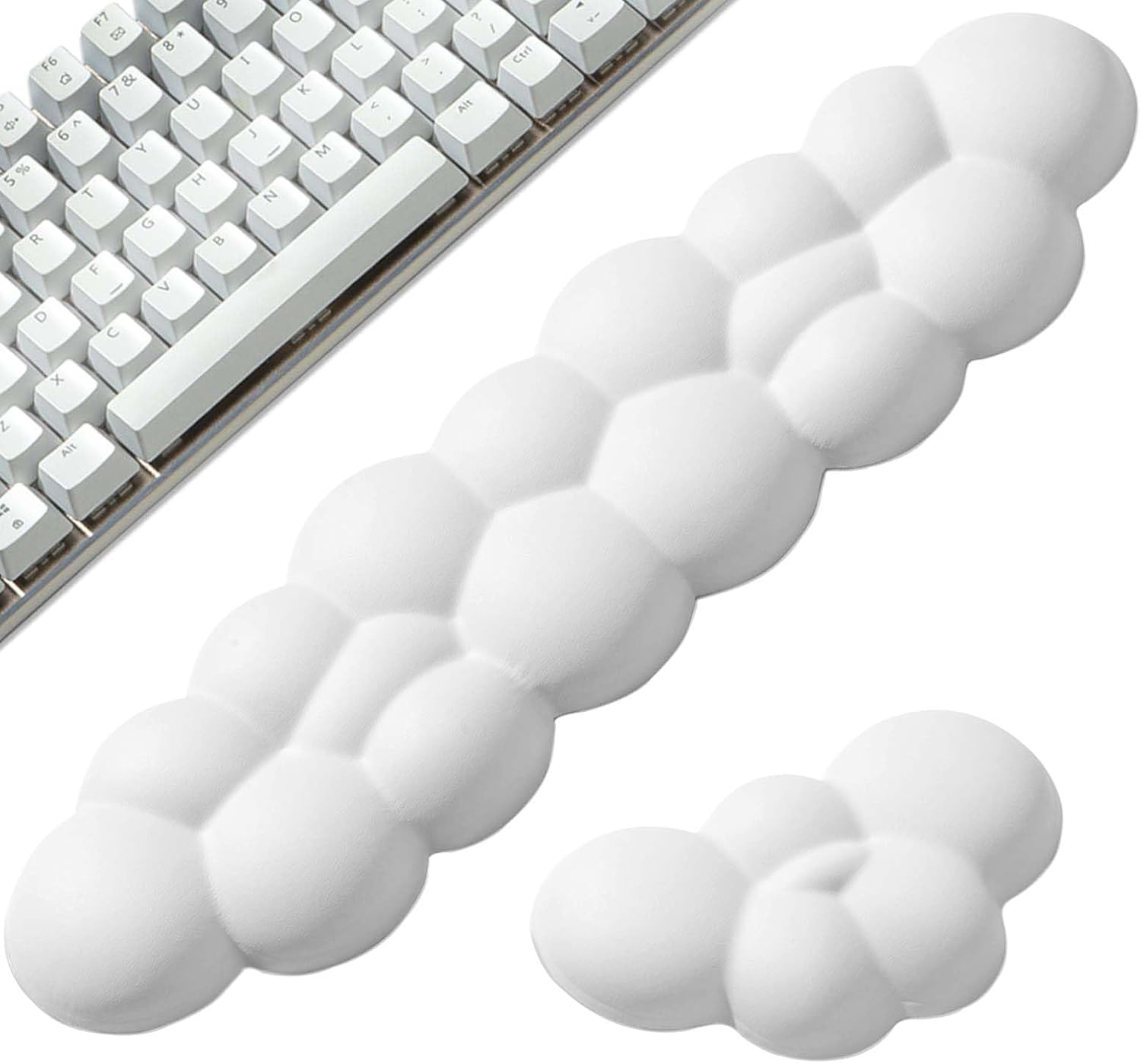 Cloud Wrist Rest Keyboard Cloud Mouse Pad Wrist Rest Comfortable and Soft, Relieve the Pain of Long-Term Keyboard Typing,Ergonomic Keyboard Holder,For Office Home School Comfortable Typing & Working