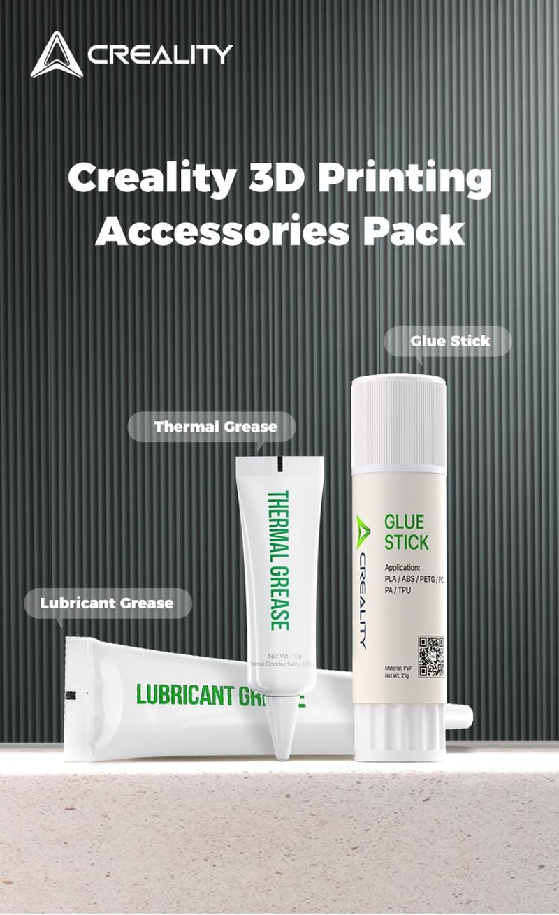 Creality 3D Printing Accessories Pack - All-In-One Maintenance Kit with Glue Stick (Build Plate Adhesion), Thermal Grease (High Conductivity), Lubricant (Noise Reduction) - 3D Print Tools/Accessories image number 3