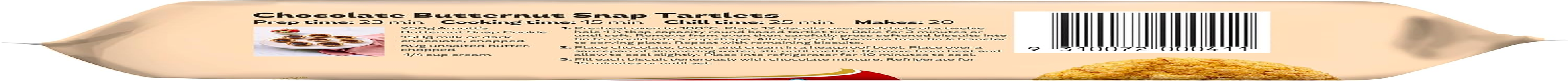 Arnotts Butternut Snap Cookie Biscuits, 250G