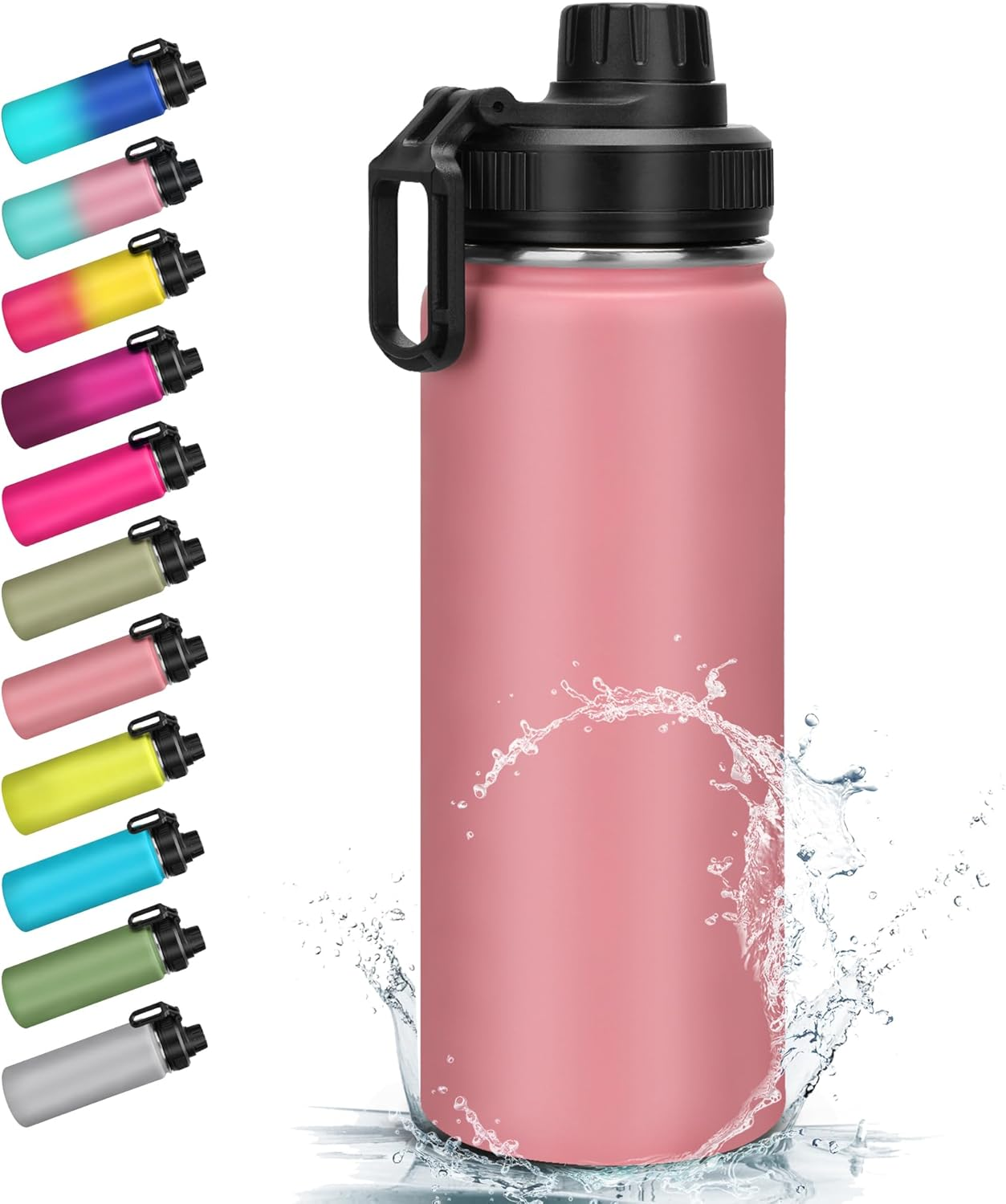 Milifox Insulated Water Bottle Stainless Steel Water Bottle with Double Wall Vacuum Wide Mouth Leakproof BPA Free Keeps Cold and Hot 500ML