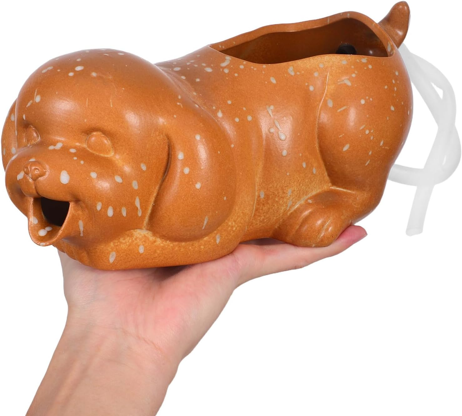 Yardenfun Ceramic Dog Water Fountain Spitter for Fish Tank Interactive Aquarium Decor with Plant-Friendly Jar Brown Puppy Statue Enhancing Air Quality and Aquatic Ecosystem for Indoor And - Black image number 3