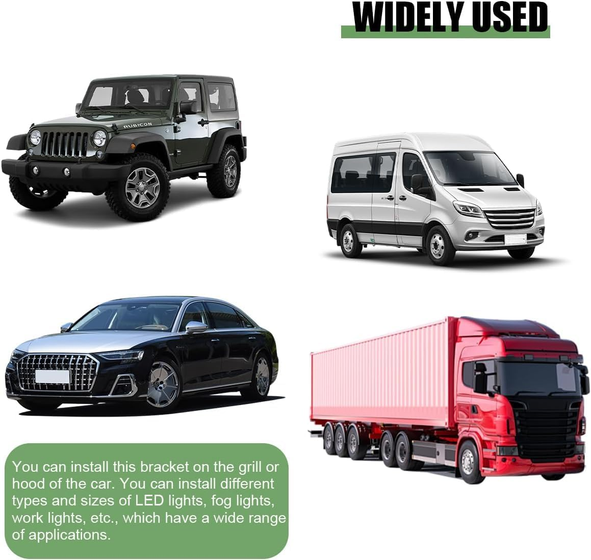 Car LED Light Bar Mounting Bracket, 2PCS Adjustable Vehicle Pillar Hood Lighting Mount Clamp Holder with Hex Wrenches, Auto Lamp Accessories, Universal for Off-Road Truck SUV (Black) image number 4