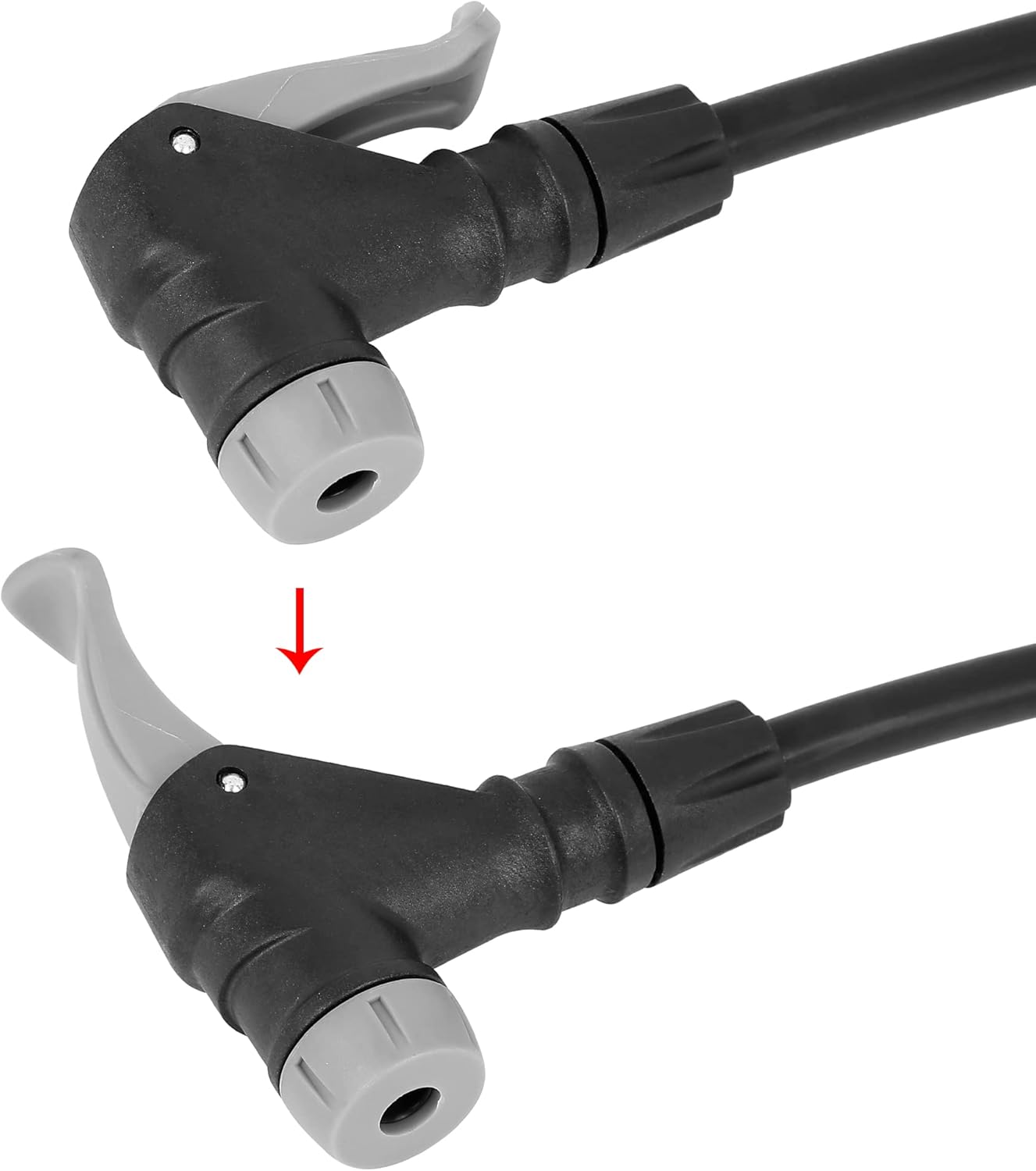 X AUTOHAUX 60Cm M8X0.8 2-In-1 Multifunctional Tire Inflator Hose Adapter Tyre Chuck Inflatable Pump Hose Adapter Pipe Tool for Car Bike Motorcycle image number 3