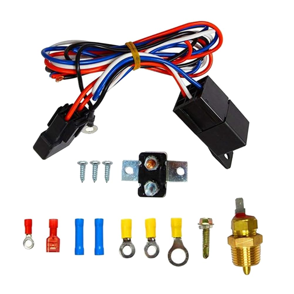 175-185 Degree 40A Engine Cooling Radiator Fan Thermostat Temperature Switch Relay Kit Sensor Relay Kit image number 3