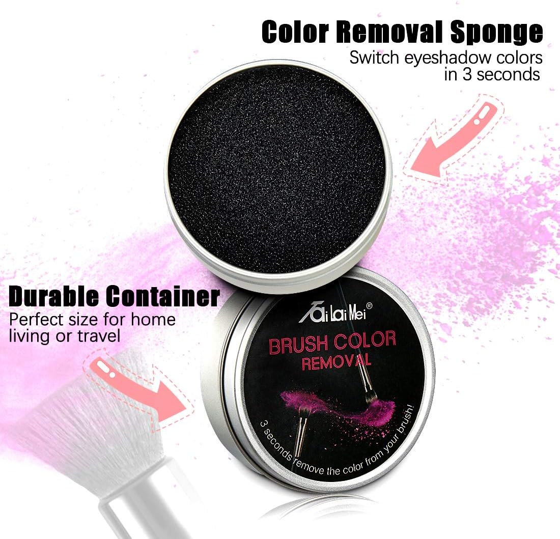 Tailaimei 4 Pack Color Removal Cleaner Sponge, Quickly & Easily Clean Makeup Brushes without Water or Chemical Solutions Eliminating Drying Time - Switch Eyeshadow Colored Immediately image number 2