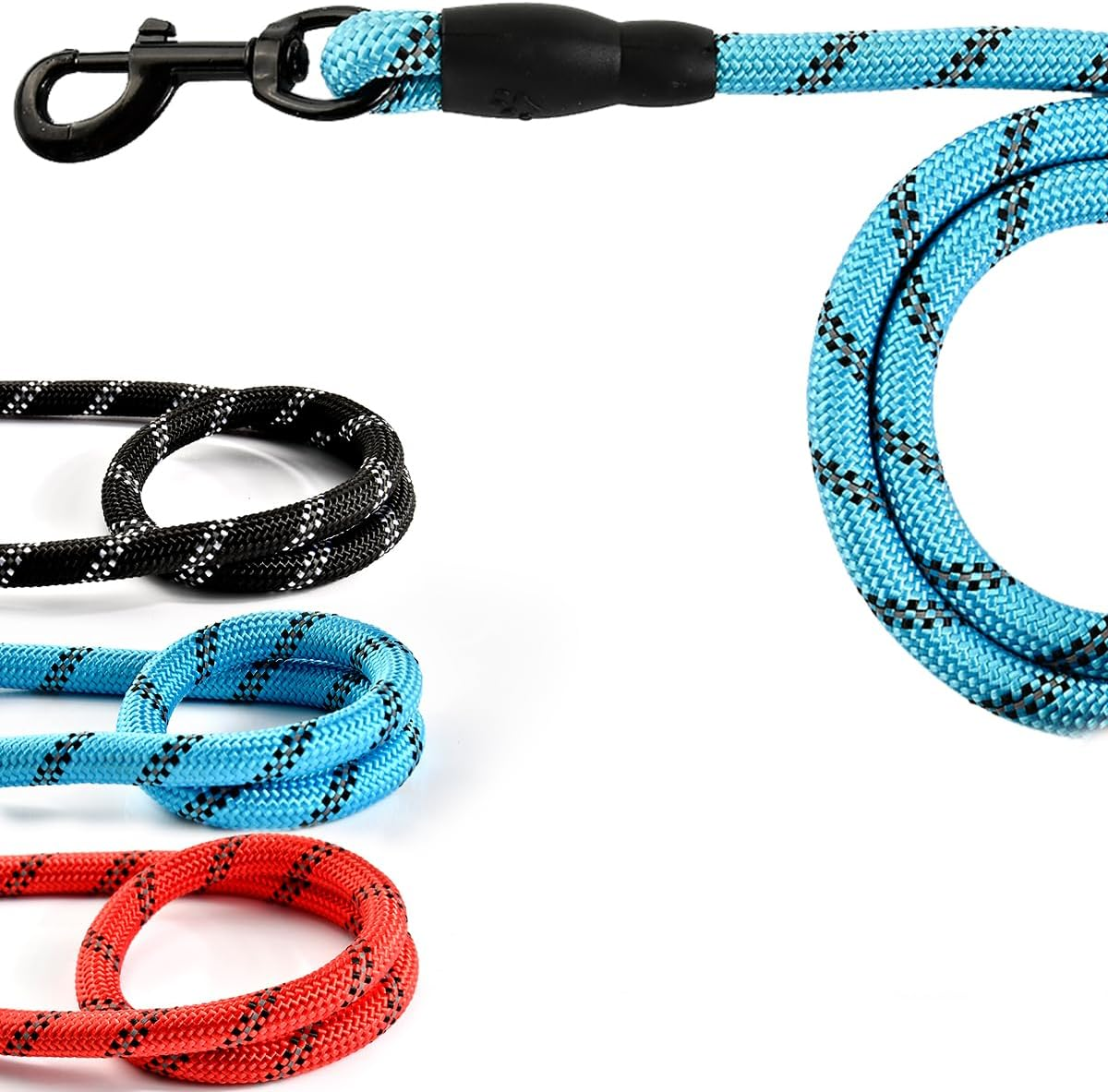 Ruayia Dog Lead with Comfortable Padded Handle, Sturdy Dog Lead for Training and Walking, Reflective Soft Nylon Lead for Large Dogs, 1.5 M, Blue image number 4