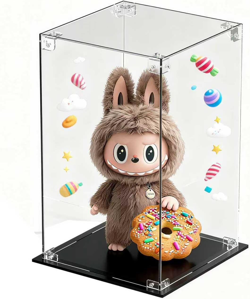 Acrylic Display Case for Collectibles, Assemble Display Case Showcase with Clear Acrylic Sheet for  Action Figures Pop Model Statues Home Storage (20X20X25 Cm)