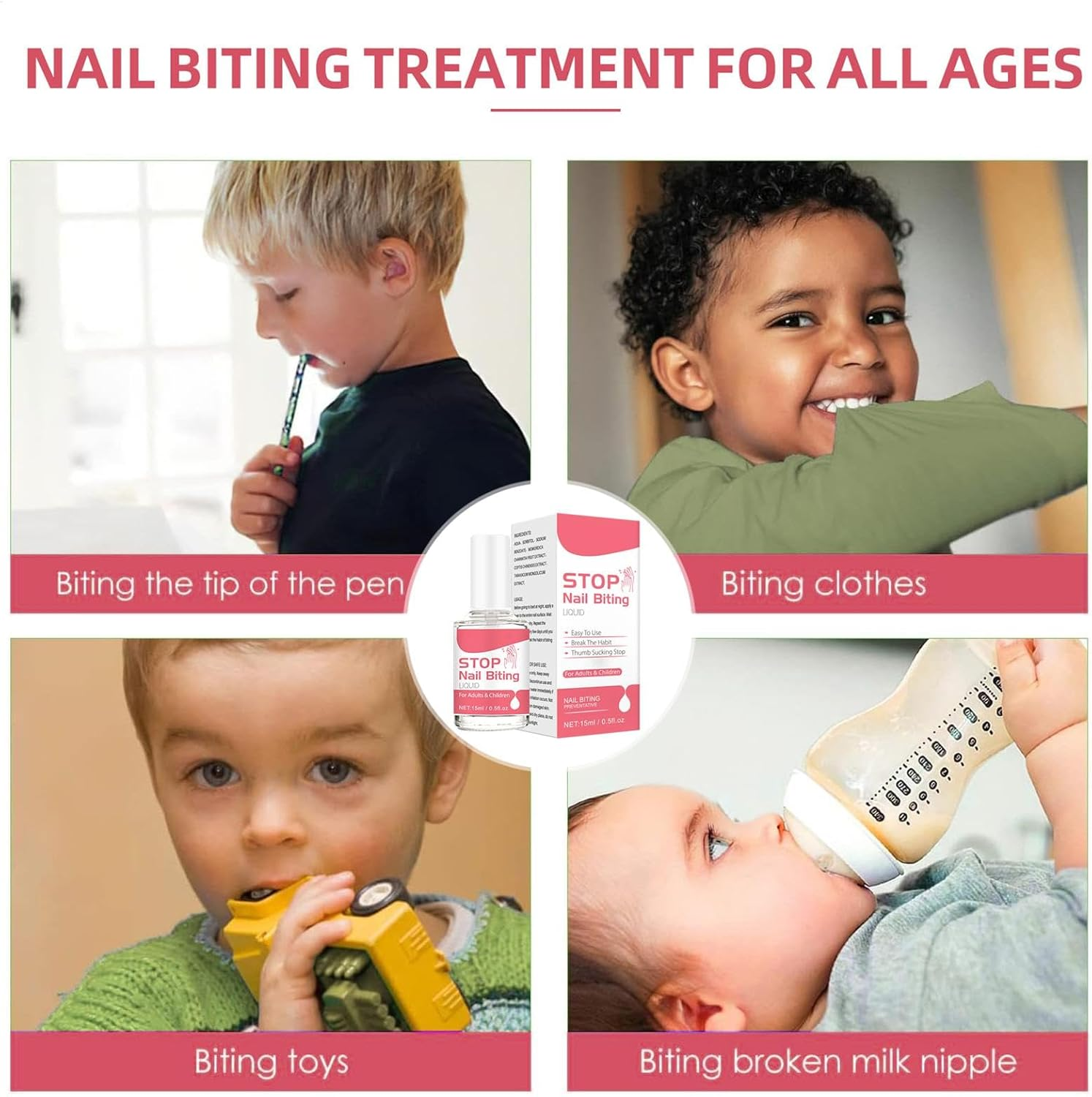 Nail Biting Prevention for Kids, 15Ml Nail Bite Stopper, Thumb Sucking Prevent for Kids Stop Sucking and Biting Nails, Safe & Effective Bitter Taste, Easy Application image number 5