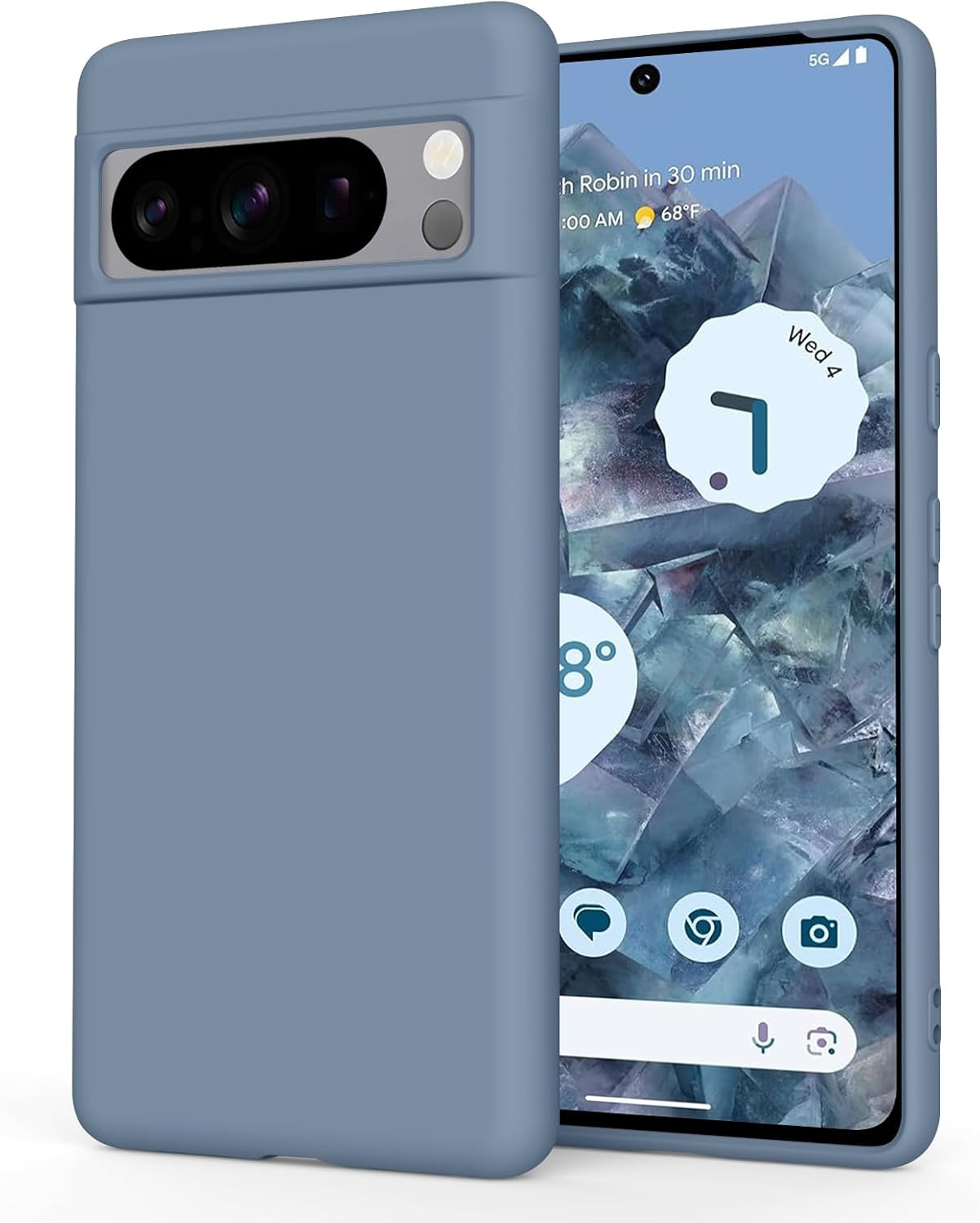 Silicone Case for Google Pixel 8 Pro Case(2023), Ultra Thin Flexible Premium Rubber Full Body Protection Anti-Fingerprint Dust-Proof Shockproof Anti-Scratch for Pixel 8 Pro Cover