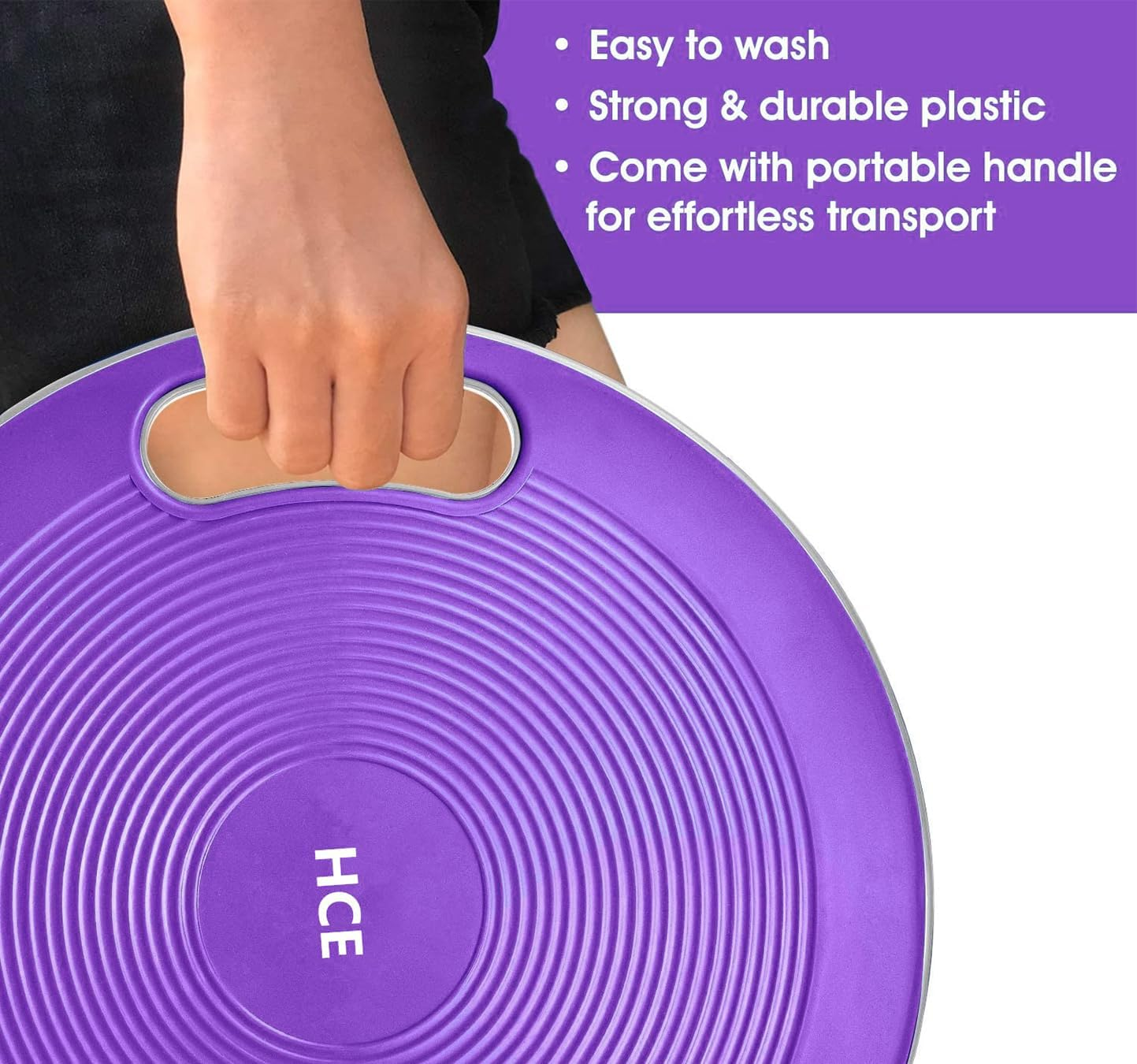 HCE Wobble Balance Board, Plastic Balance Trainer Board Wobble Board with Handles Core Trainer for Standing Desk, Core Training, Home Gym Workout image number 6