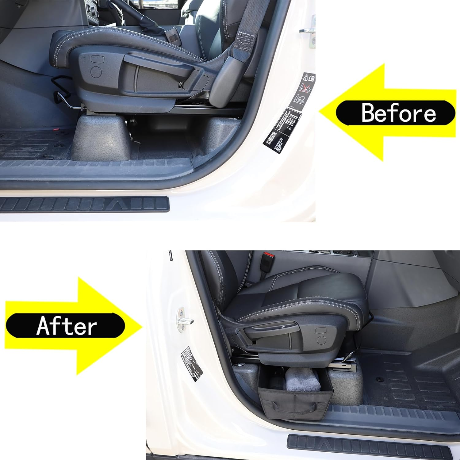 Yinaniutos Under-Seat Storage Organizer Compatible with INEOS Grenadier 2020-2025 Accessories | 600D Oxford Fabric Front Seat Hidden Storage Box (Black, 1Pcs)