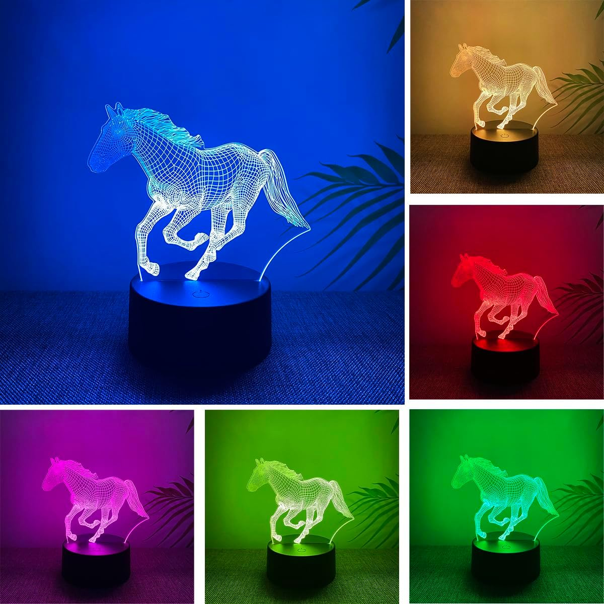 BIRBANN Horse Lamp, 3D Night Lamp Children with Colour Changing, Intelligent Touch Horse Decorative Lamp with 7 Colours, a Gift for Girls and Boys image number 5