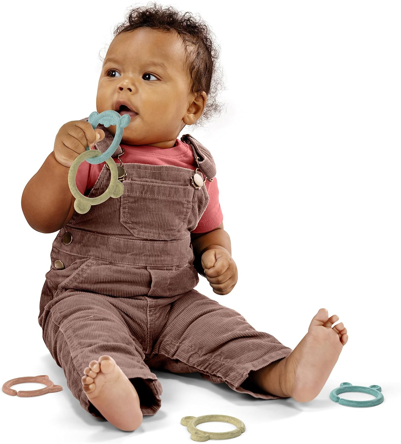 Ingenuity Sheppy'S Squad Toy Links for Newborn and Up, 12 Links, Plant-Based and Bpa-Free Materials, Multi-Texture image number 5