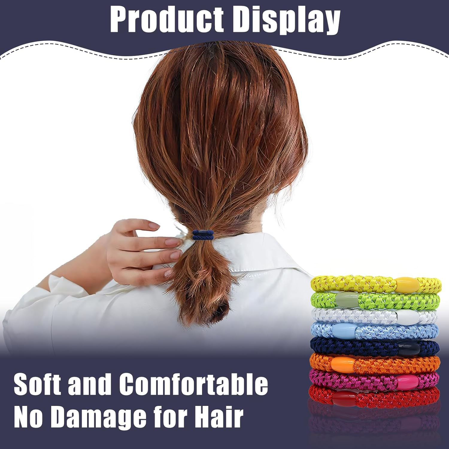 Tiyiyok Girls' Hair Bobbles Pack of 8, Small and Colourful Hair Bands with Stylish Design for Women, Girls and Children with Fine Hair, Coarse Hair, Medium or Long Hair image number 3