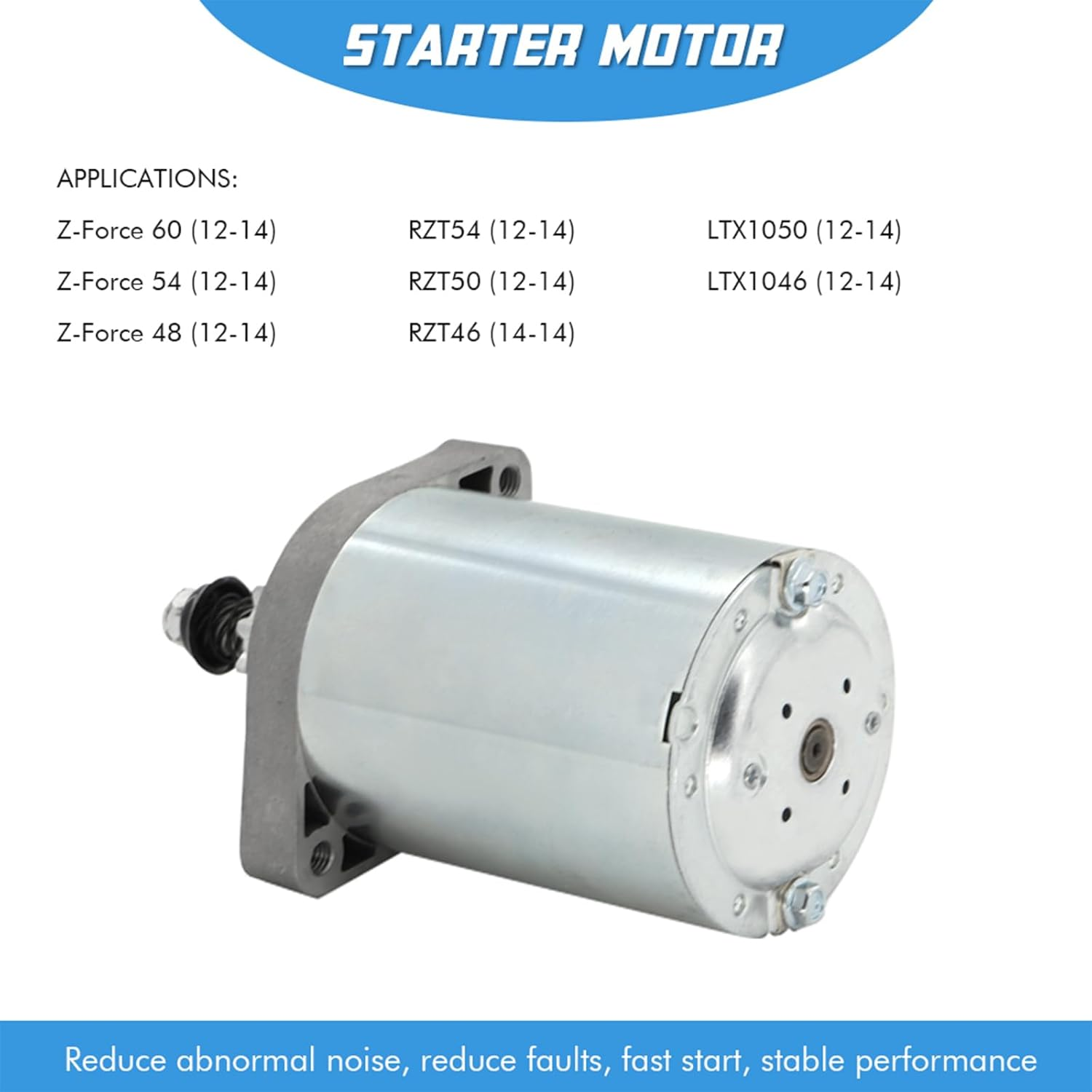 Starter Motor Compatible with Kawasaki FR691V FR730V FH491V FS481V FS541V FS600V FS604V 21163-0749, 21163-0711, 21163-0714, 21163-7035, 21163-7034, 21163-0722, 5954 Z-Force RZT46 LTX1046 image number 2