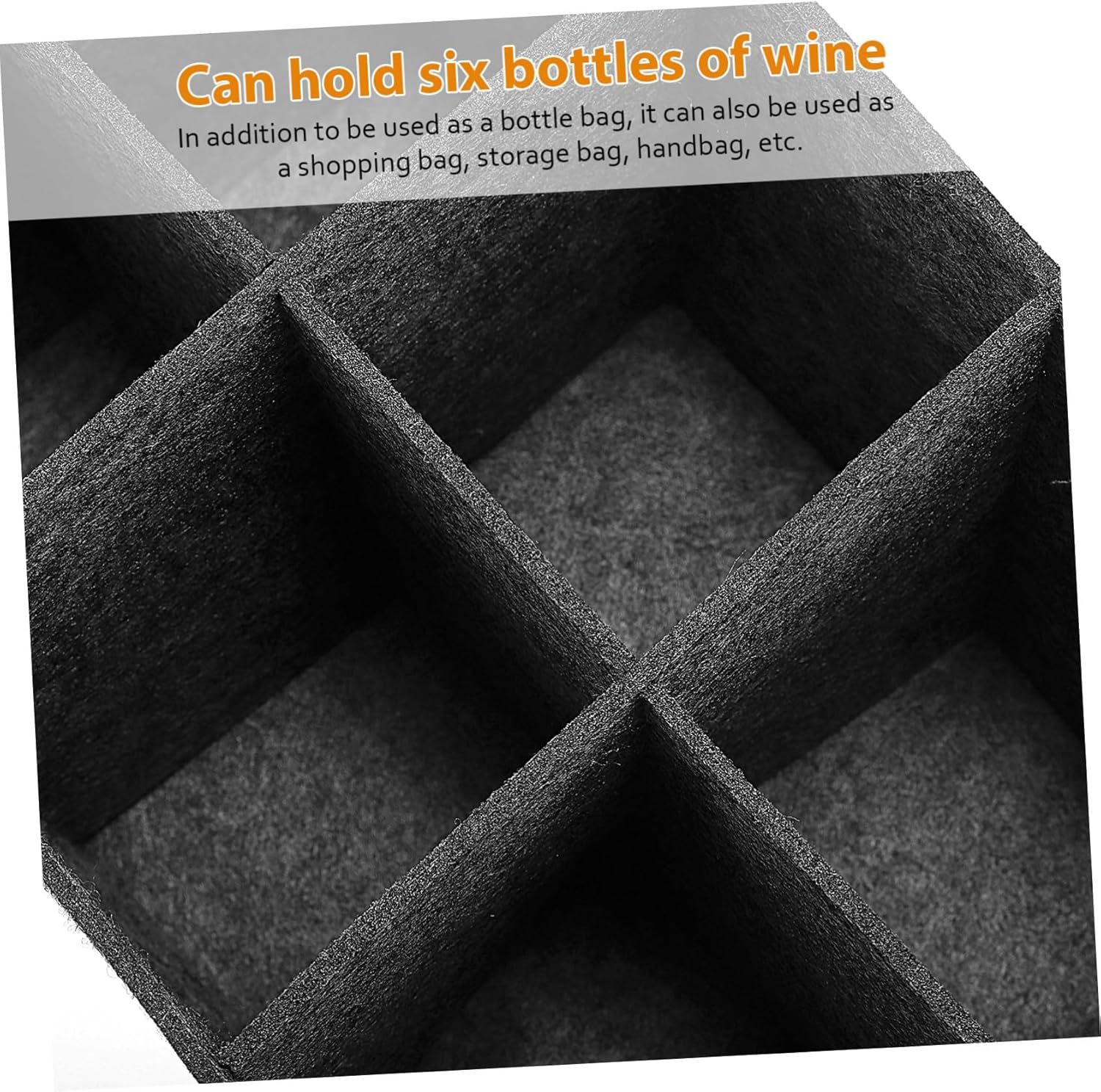 VALICLUD Reusable Felt Wine Bag Tote for 6 Bottles with Divider Medium Gray Felt Bottle Handbag Wine Carrier Tote Bag Set of 4 for Travel image number 1