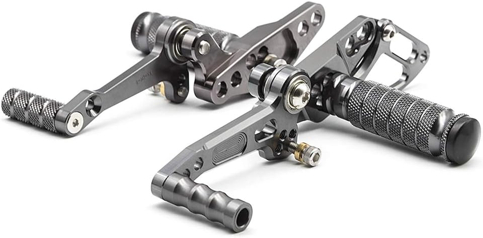 FXCNC CNC Billet Motorcycle Rearset Foot Pegs Rear Set Footrests Fully Adjustable Foot Boards Compatible with STREETFIGHTER 848 1100 Gray image number 3