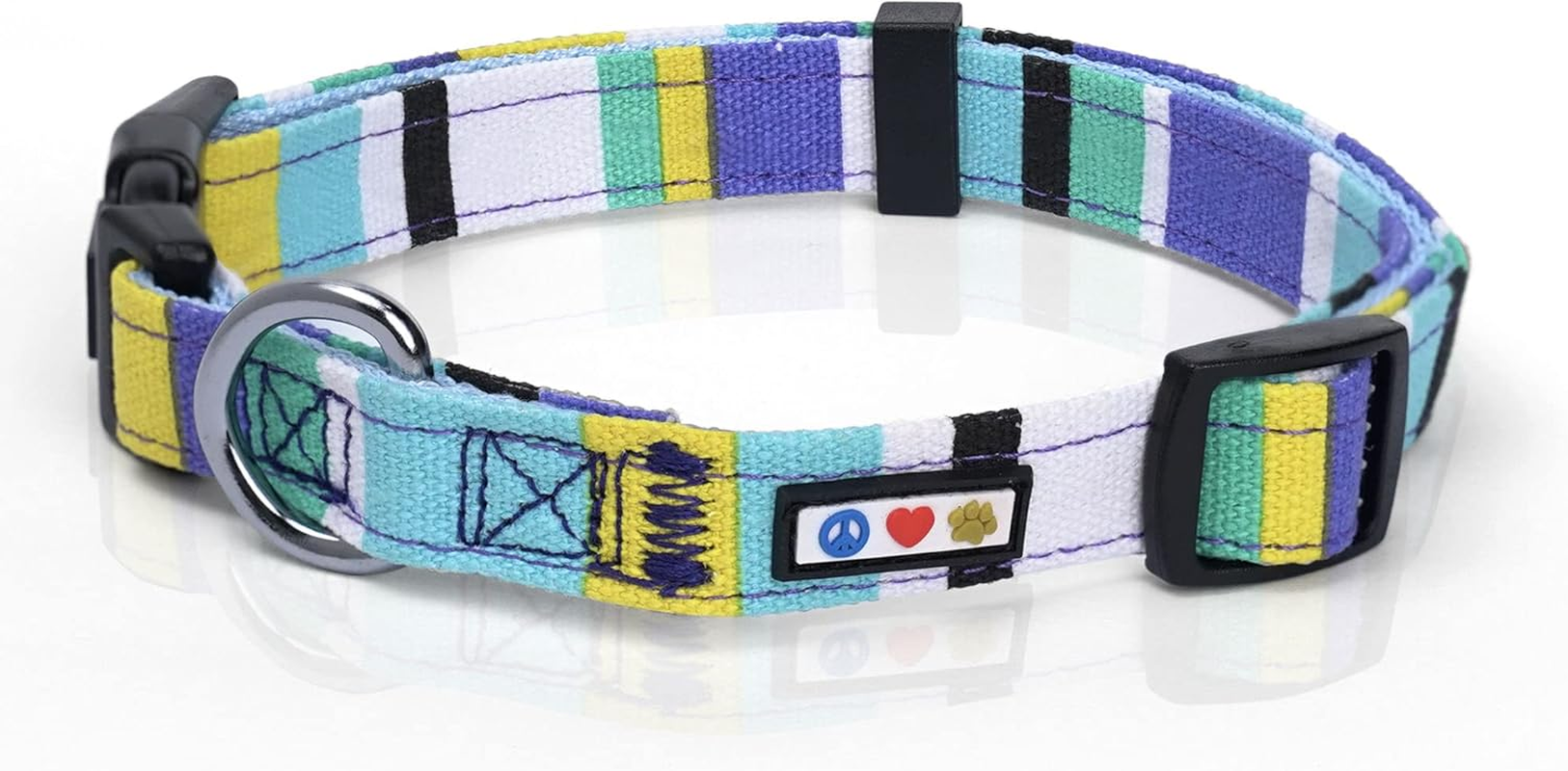 Pawtitas Pet Soft Adjustable Solid Color Nylon Puppy/Dog Collar Personalized Customizable Dog Collar Embroidered Customize W Pet Name & Phone Number X-Small Teal/Pink/Purple