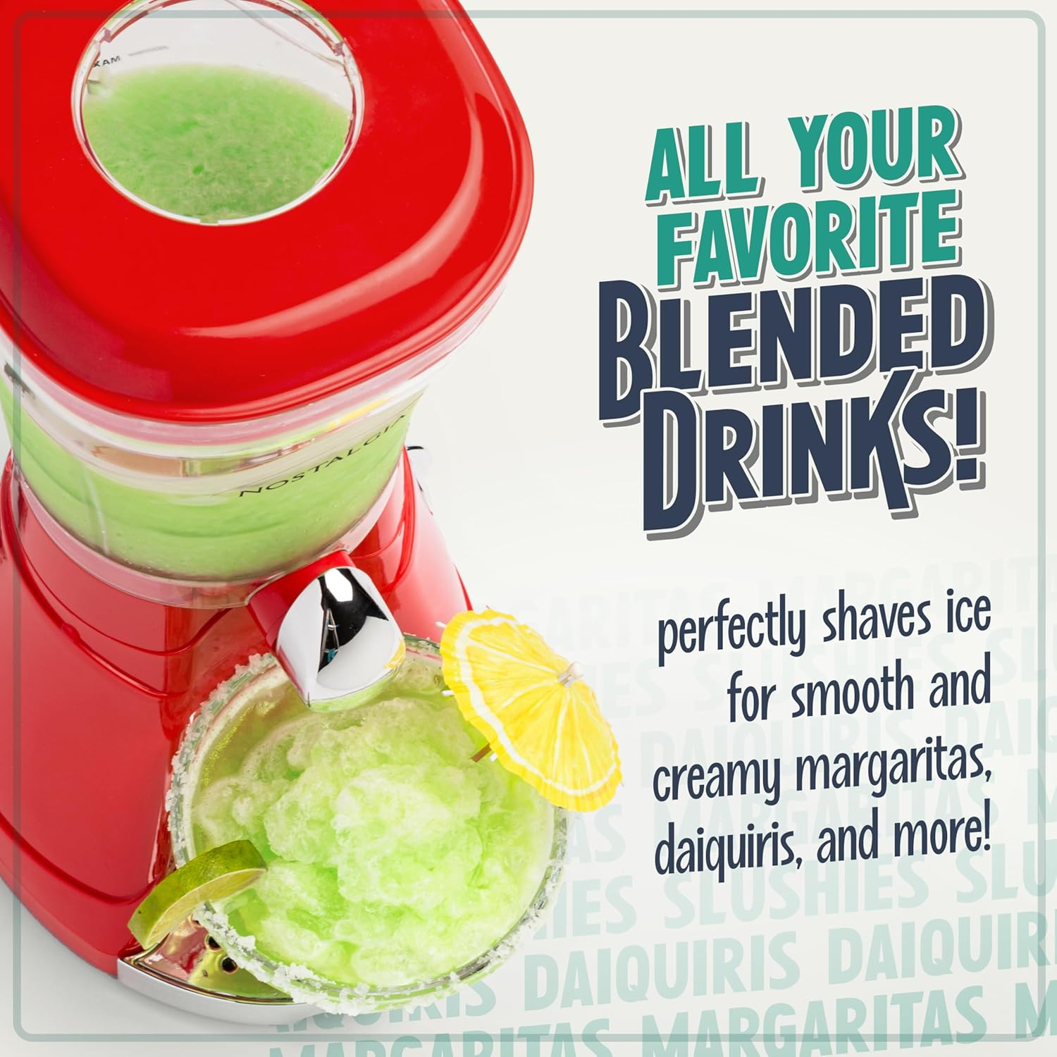 Nostalgia 64-Ounce Margarita Maker & Slushie Machine Easy-Flow Spout, Perfect for Slushies, Daiquiris, and Margaritas, Red image number 2