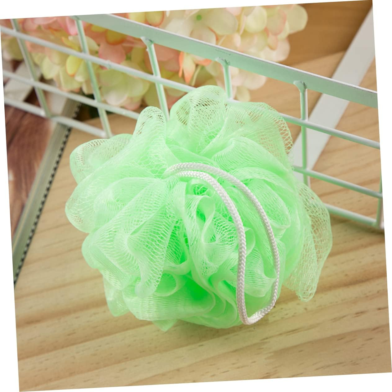 VINTORKY 16Pcs Bath Ball Flower Design Shower Ball Body Scrubber Soft Mesh Bath Accessories image number 5