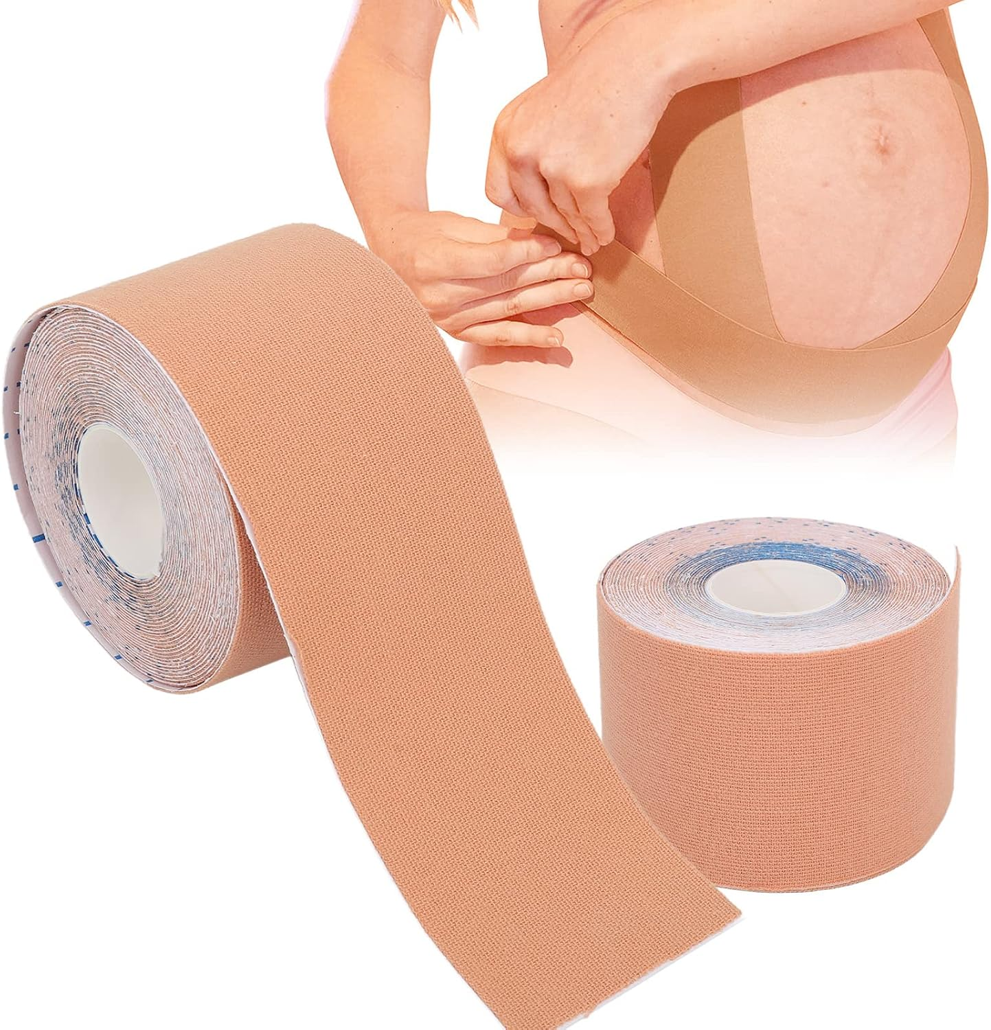 Maternity Belt, Pregnancy Tape, Prenatal Abdominal Support Belt, Ease Abdominal Support, Simple Elastic Belt, 2 Rolls image number 4
