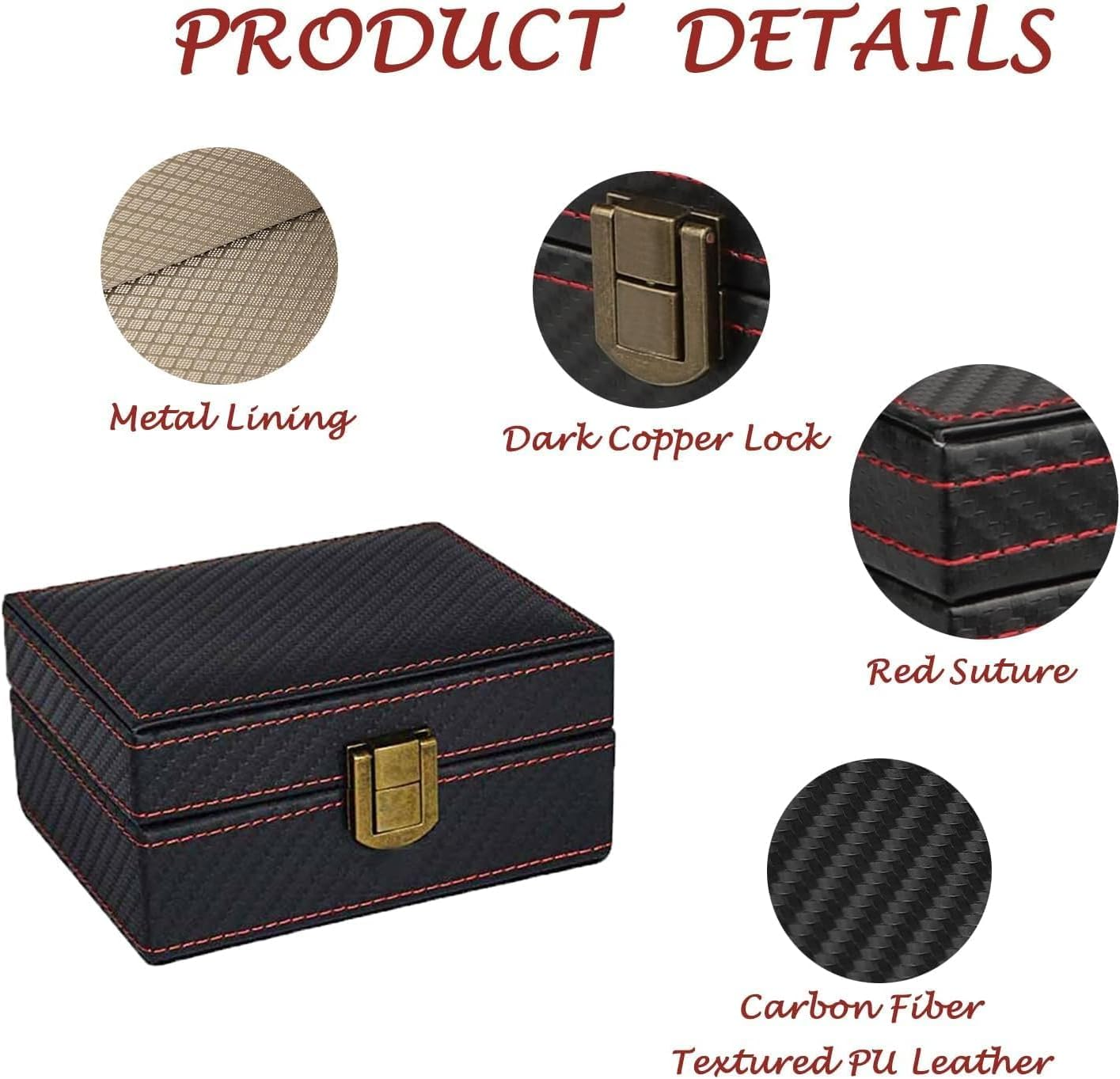 Car Key Signal Blocker Box, Large Anti-Theft RFID Key Box with 4~5 Car Keys Capacity for Car, 11.5X9X6.3Cm Premium Leather Wear-Resistant Signal Blocking Box for Car Keys (Black) image number 1