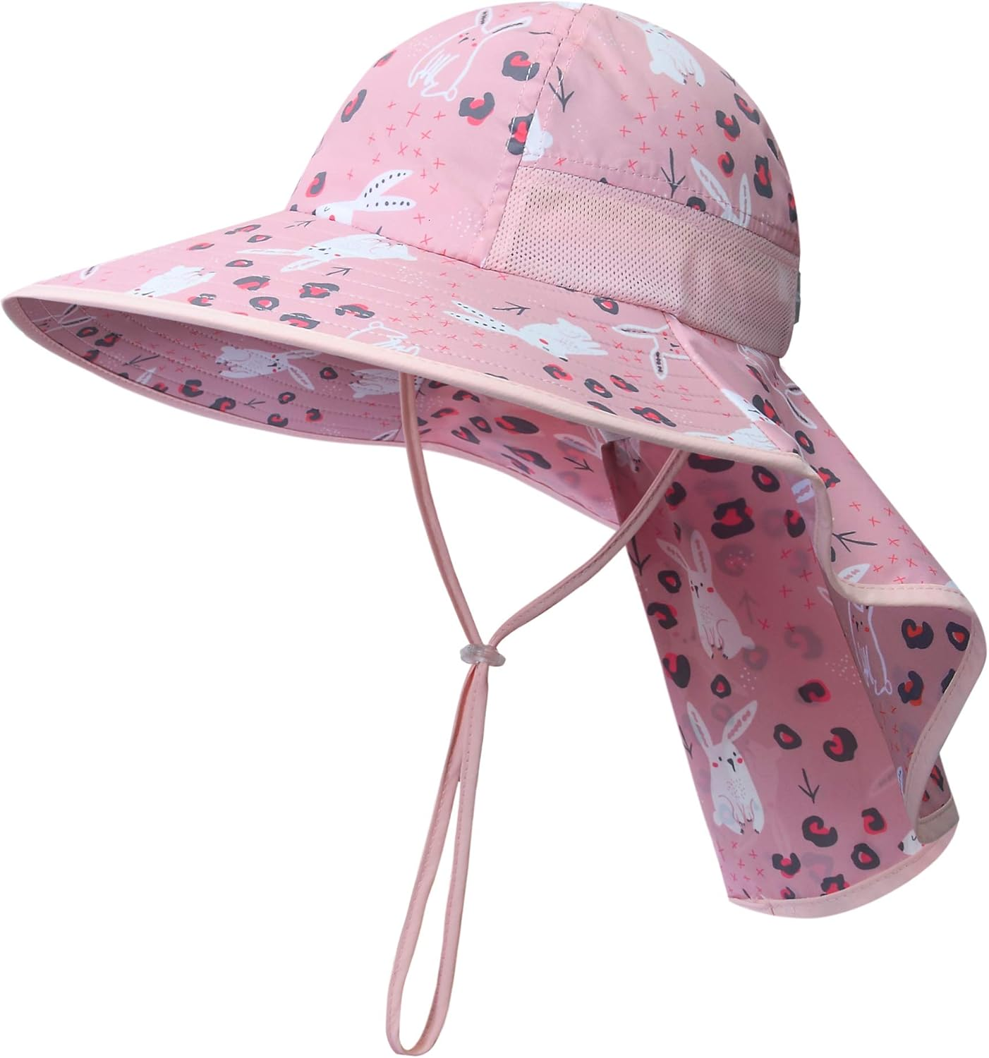 Icolor Kids Sun Hats Toddlers Upf50+Bucket Summer Beach Play UV Sun Protection Hats with Neck Flap for Ages 3~10 Boy Girls