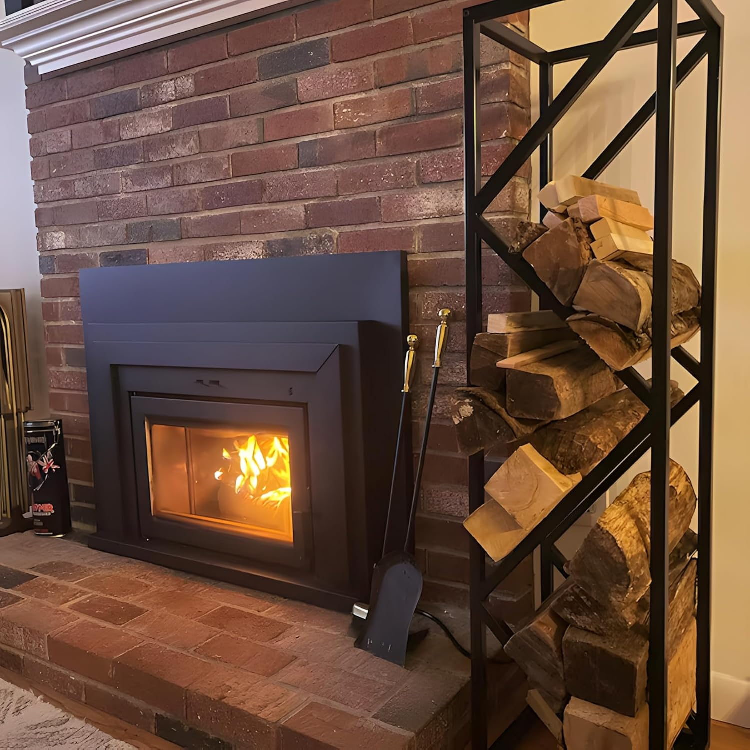 Indoor Firewood Rack - Adjustable Foot Storage Holder for Fireplace & Outdoor Fire Pits - Durable Welded Joint, Easy Assembly, Multi-Space Decorative & Functional Log Rack - Ideal Stove Accessories image number 5