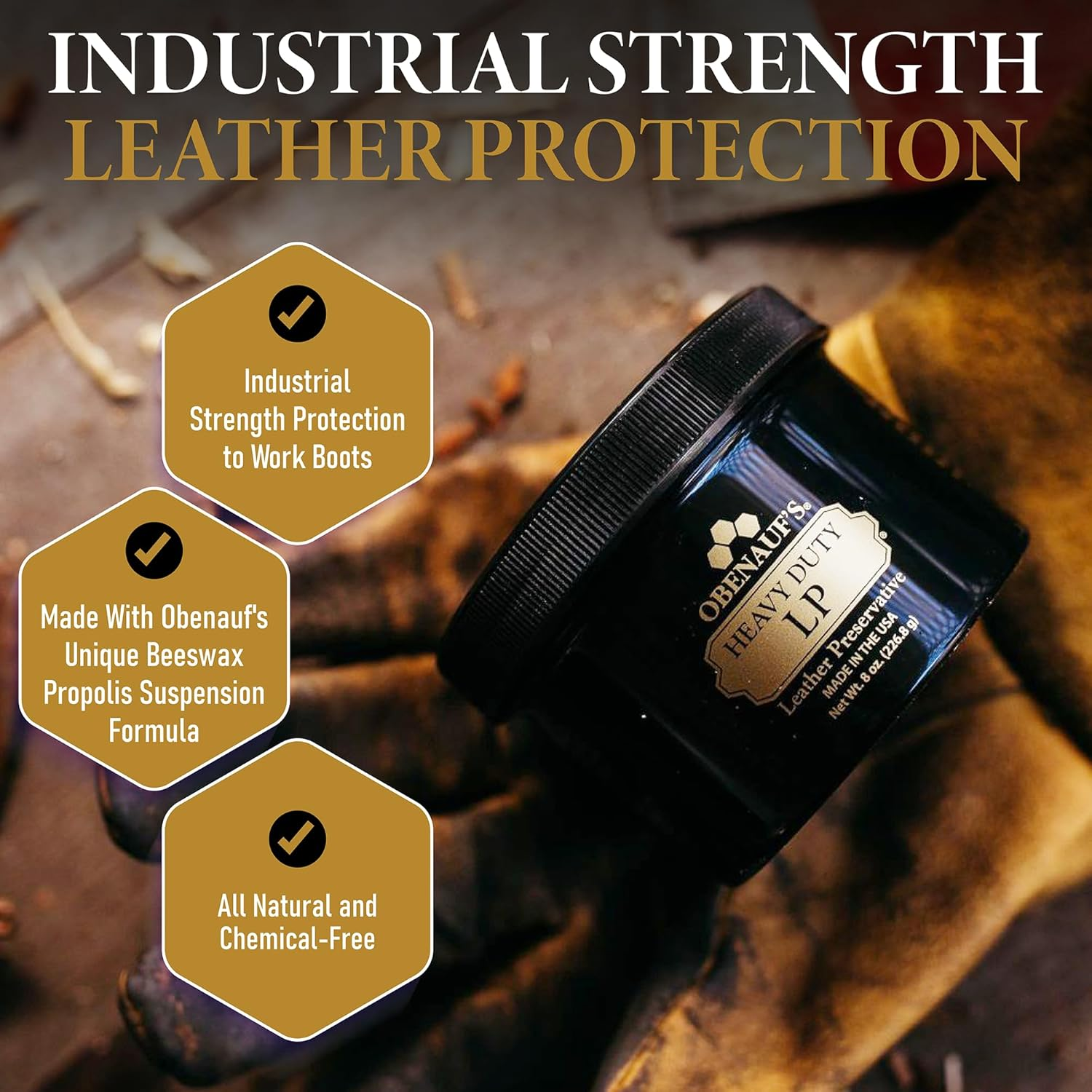 Obenauf'S Heavy Duty LP Leather Conditioner Natural Oil Beeswax Formula (8Oz) image number 4