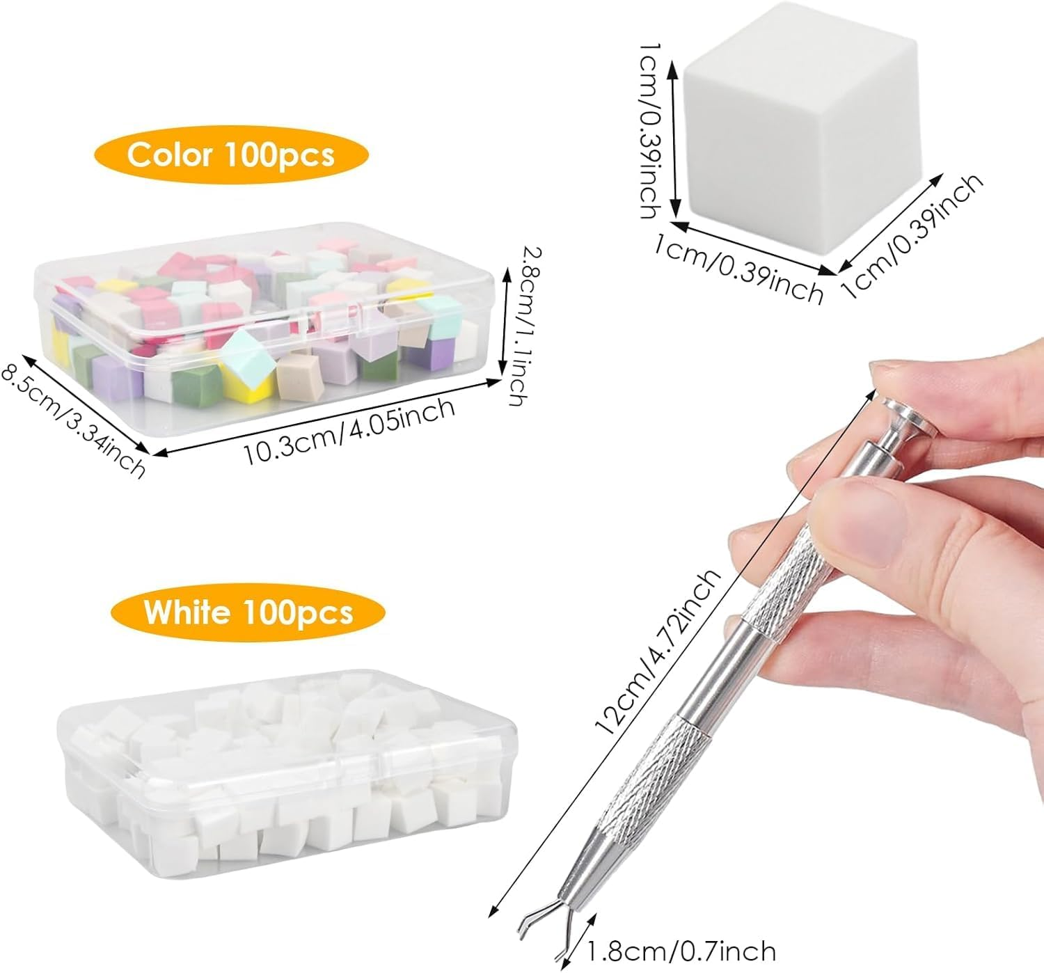 200Pcs Nail Sponges for Ombre - 100 White & 100 Colour Sponges + 2 Claw Pens Kit | Reef-Safe Ombre/Blooming Tools for DIY Nail Art,Home & Salon image number 6
